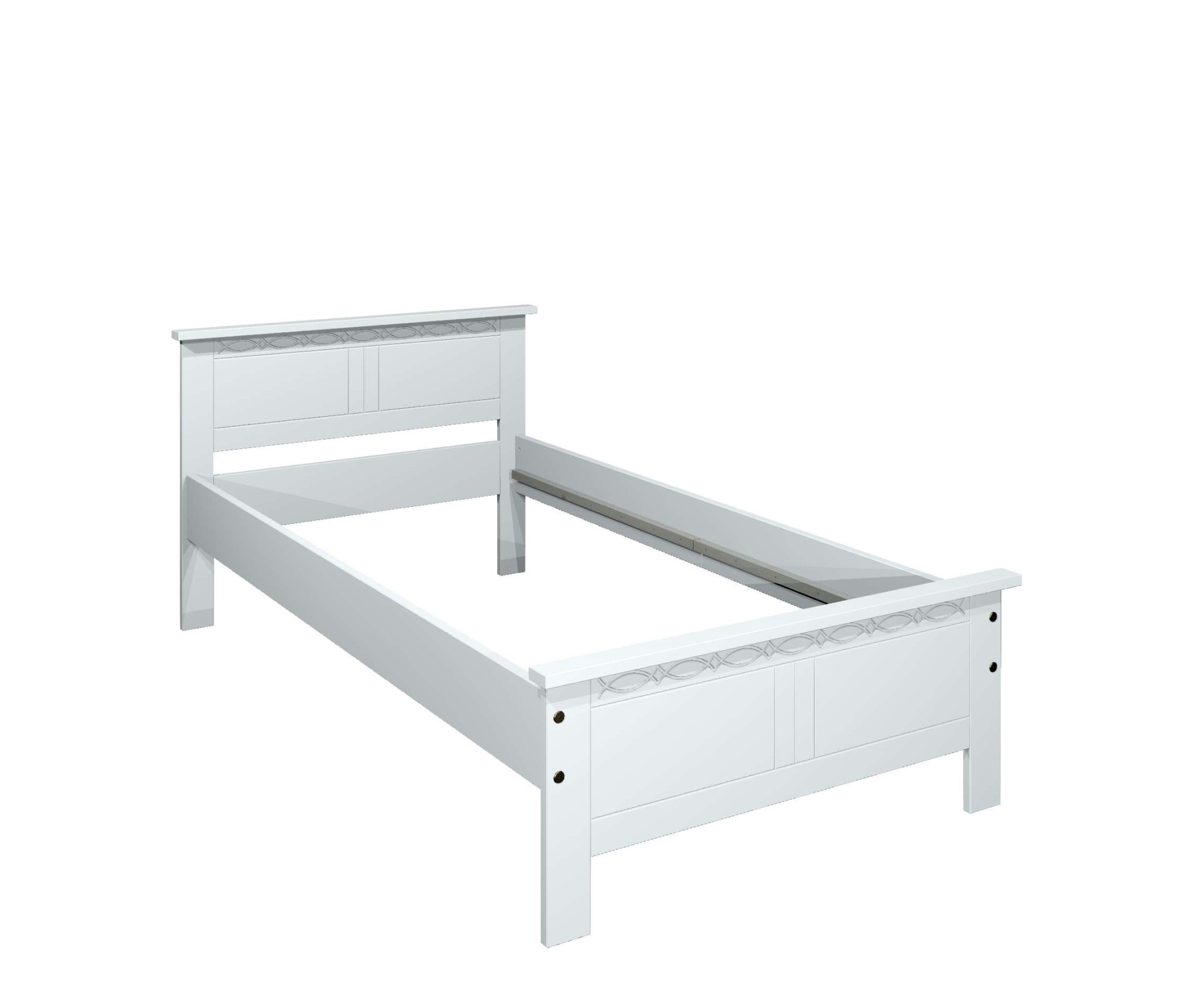 Home affaire Massivholzbett »Indra, TOPSELLER, Landhausstil, edles Design,zertifiziertes Massivholz«, (Breite/Belastbarkeit 180cm/220 KG, 140cm/180 KG, 90cm/120 KG), mit dekorativen Fräsungen, in 2 Breiten und Farben