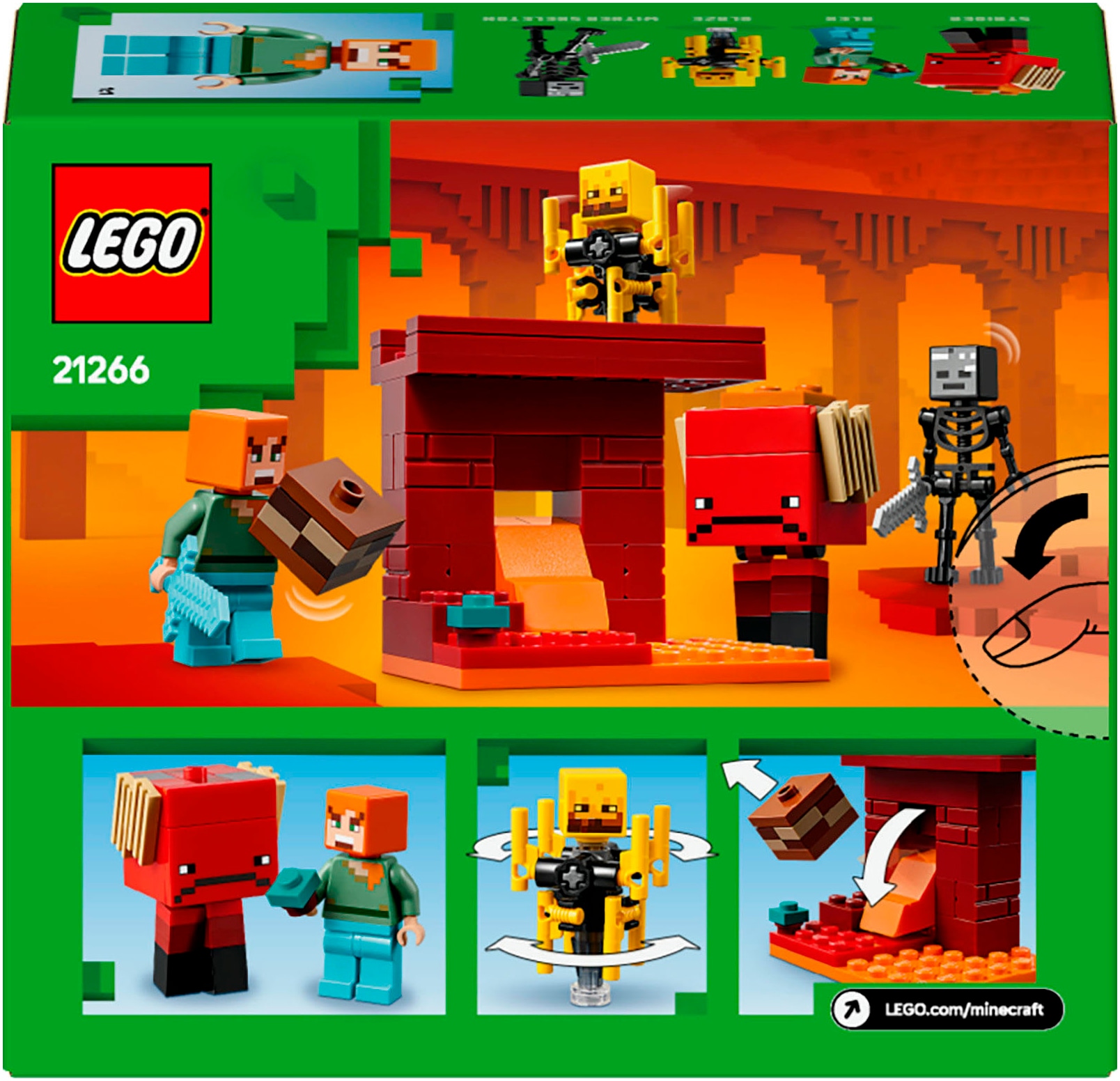 LEGO® Konstruktionsspielsteine »Das Lava-Duell im Nether (21266), LEGO Minecraft«, (99 St.), Made in Europe