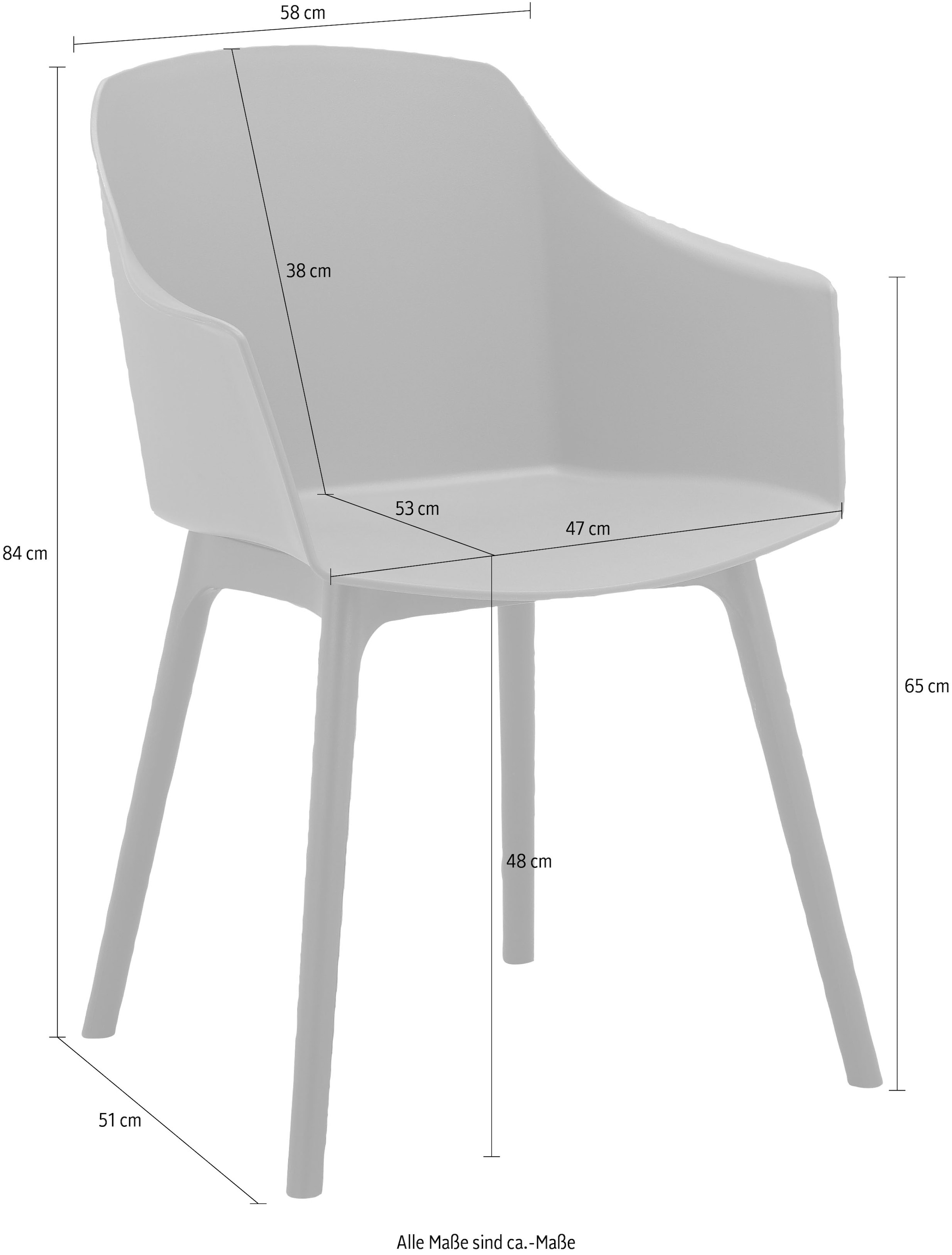 INOSIGN Esszimmerstuhl »Granhult«, 2 St., im 2er Set, Sitzschale und  Gestell aus Kunststoff, Sitzhöhe 48 cm auf Rechnung bestellen