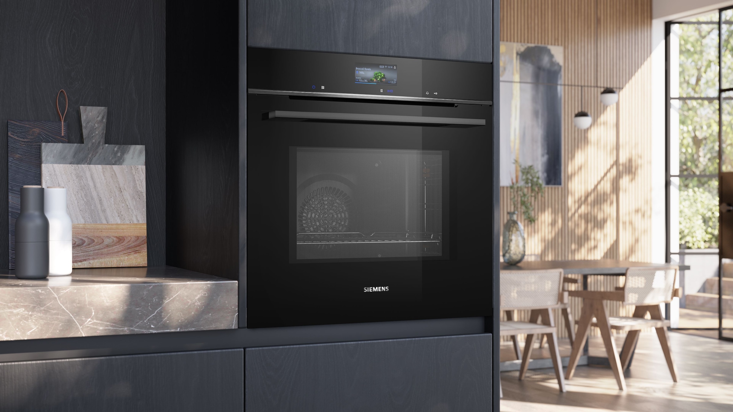 SIEMENS Backofen mit Mikrowelle iQ700 »HM776GKB1«, mit 1-fach-Teleskopauszug