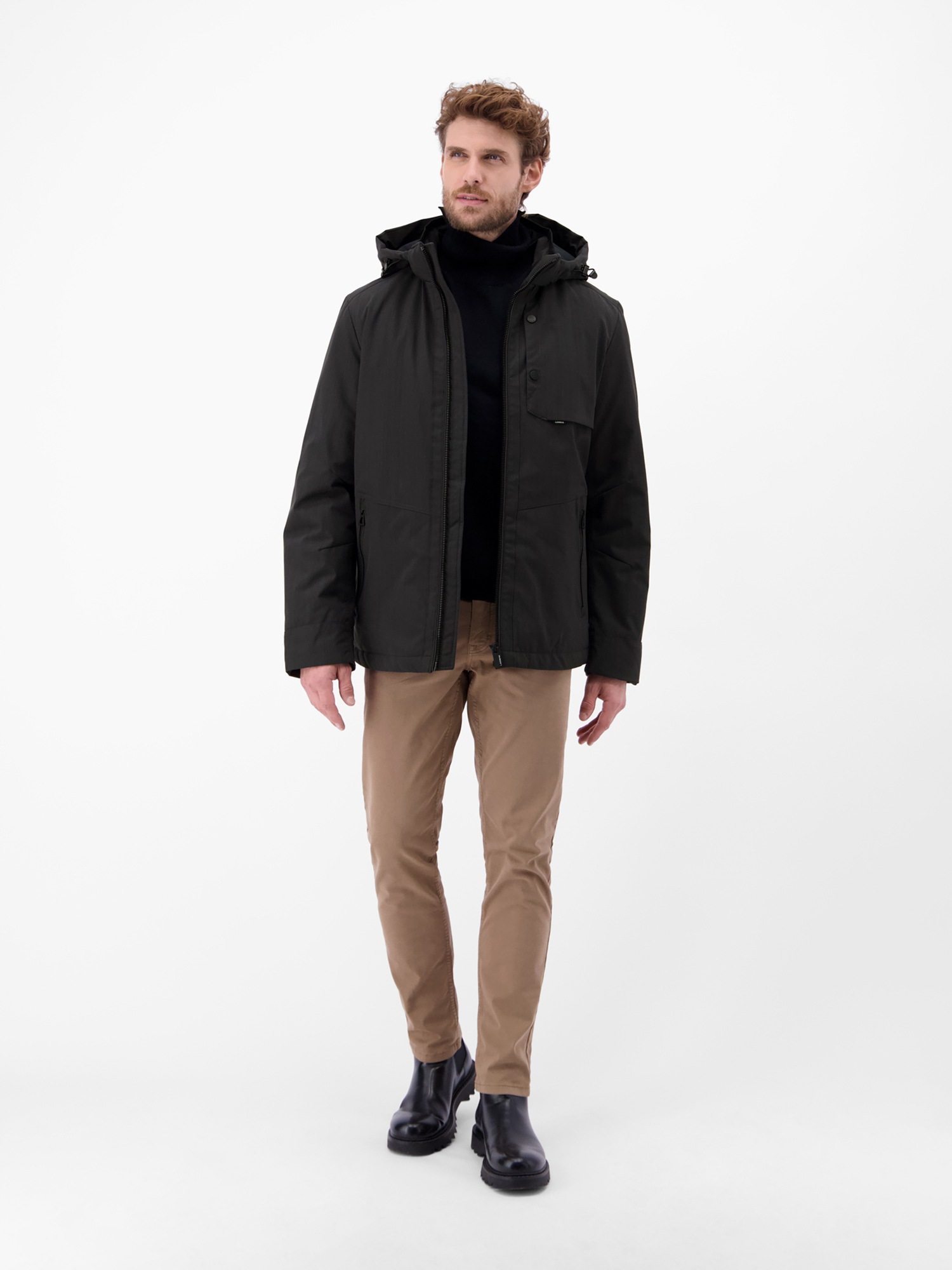 LERROS Blouson »LERROS Herren Blouson in Stukturoptik«, mit Kapuze, Wasser- und windabweisend