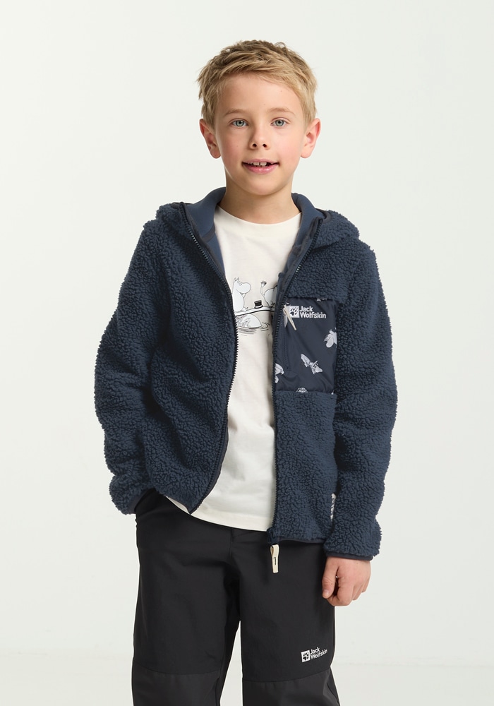 Jack Wolfskin Fleecejacke »MOOMIN ICE CURL K«, mit Kapuze