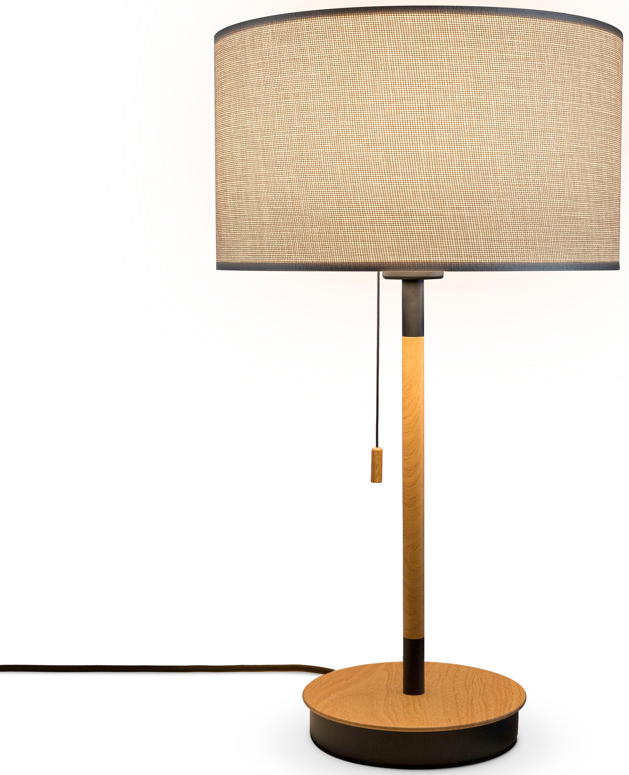 Paco Home Tischleuchte »EKO CANVAS UNI COLOR« E27 Nacht Mit Schalter Stofflampe Vintage Skandinavisch