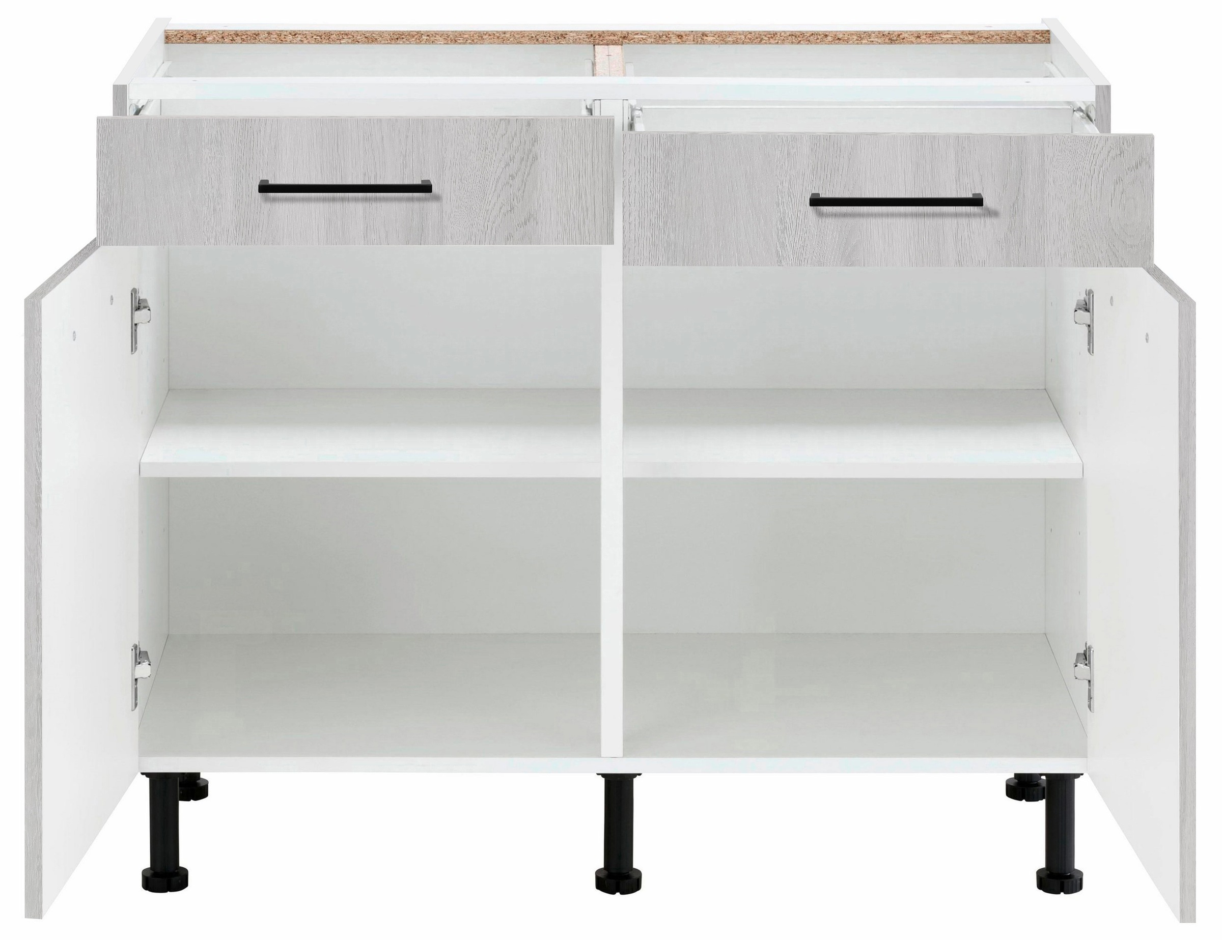 wiho Küchen Unterschrank »Nisos« 100 cm breit, Soft-Close in Schubladen, verstellbare Füße, ohne Platte