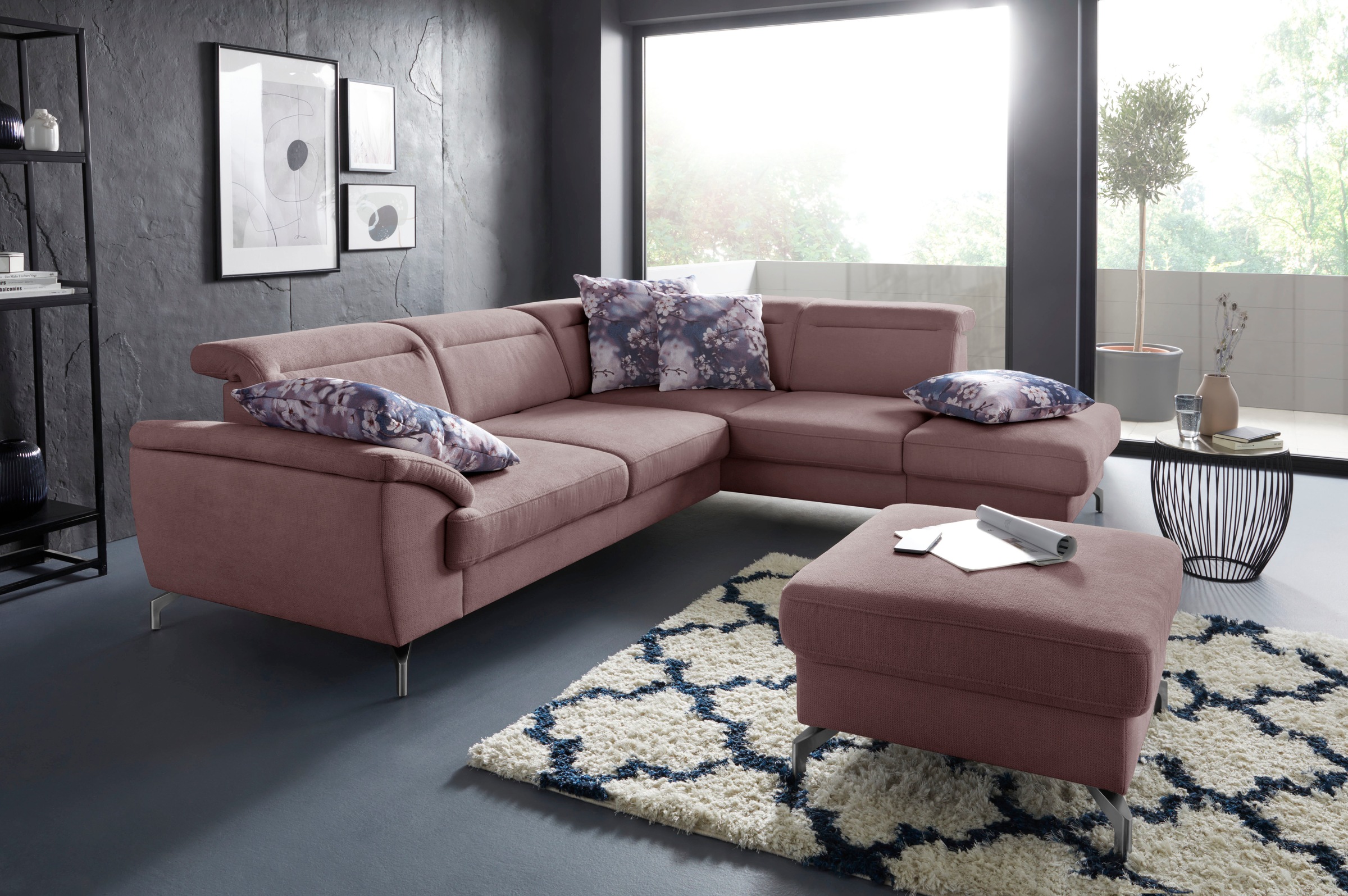 sit&more Hocker »Percy«, Fußhöhe 12 cm, wahlweise mit unterschiedlichen Fußfarben
