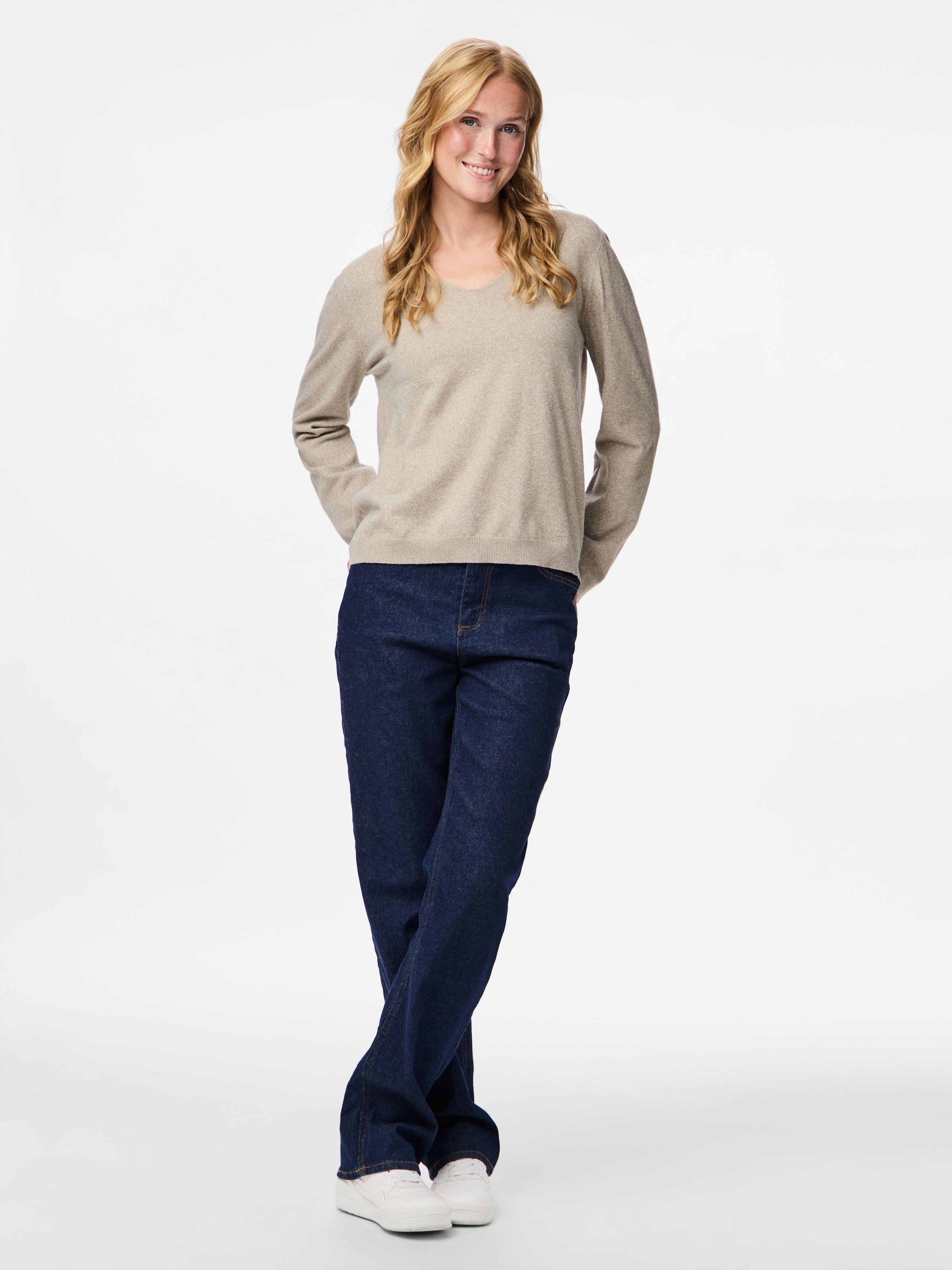 pieces V-Ausschnitt-Pullover »PCBREE LS V-NECK KNIT NOOS BC«