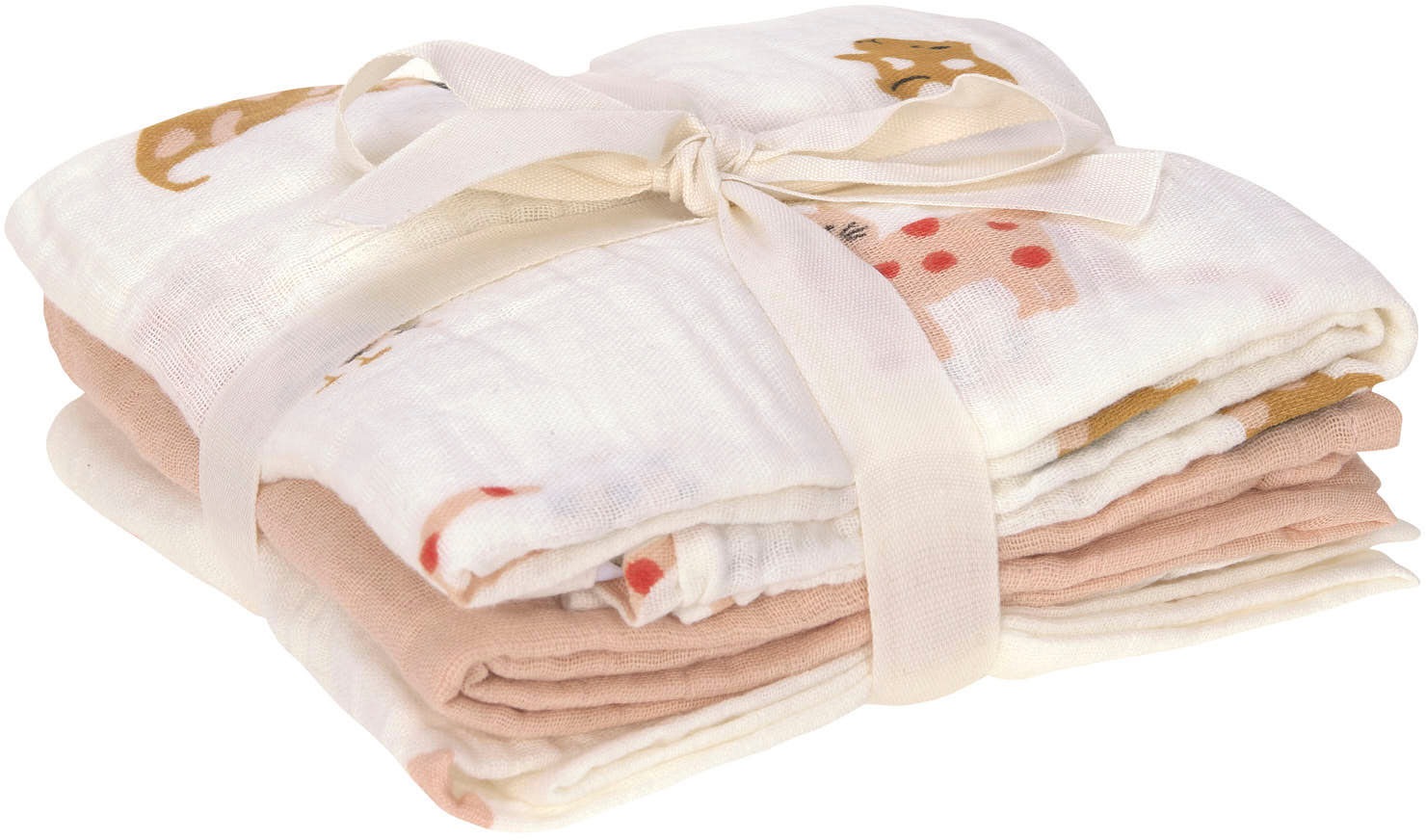 LÄSSIG Stoffwindeln »Little Mateys, Einschlag- und Mulltuchset M, Spicy Orange«, (Set, 3 St.)