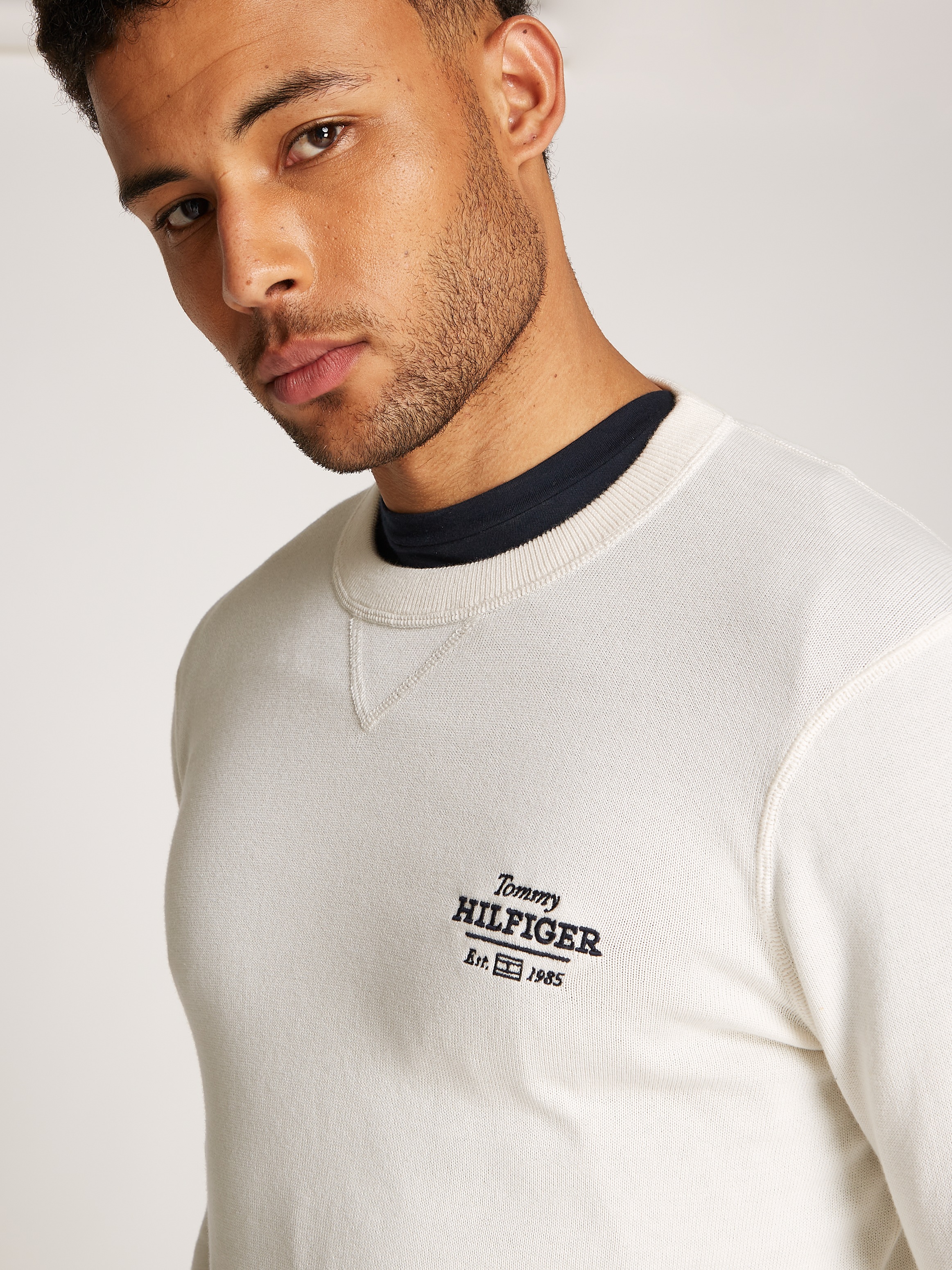 Tommy Hilfiger Rundhalspullover »GRAPHIC COTTON CREW«, mit Logostickerei