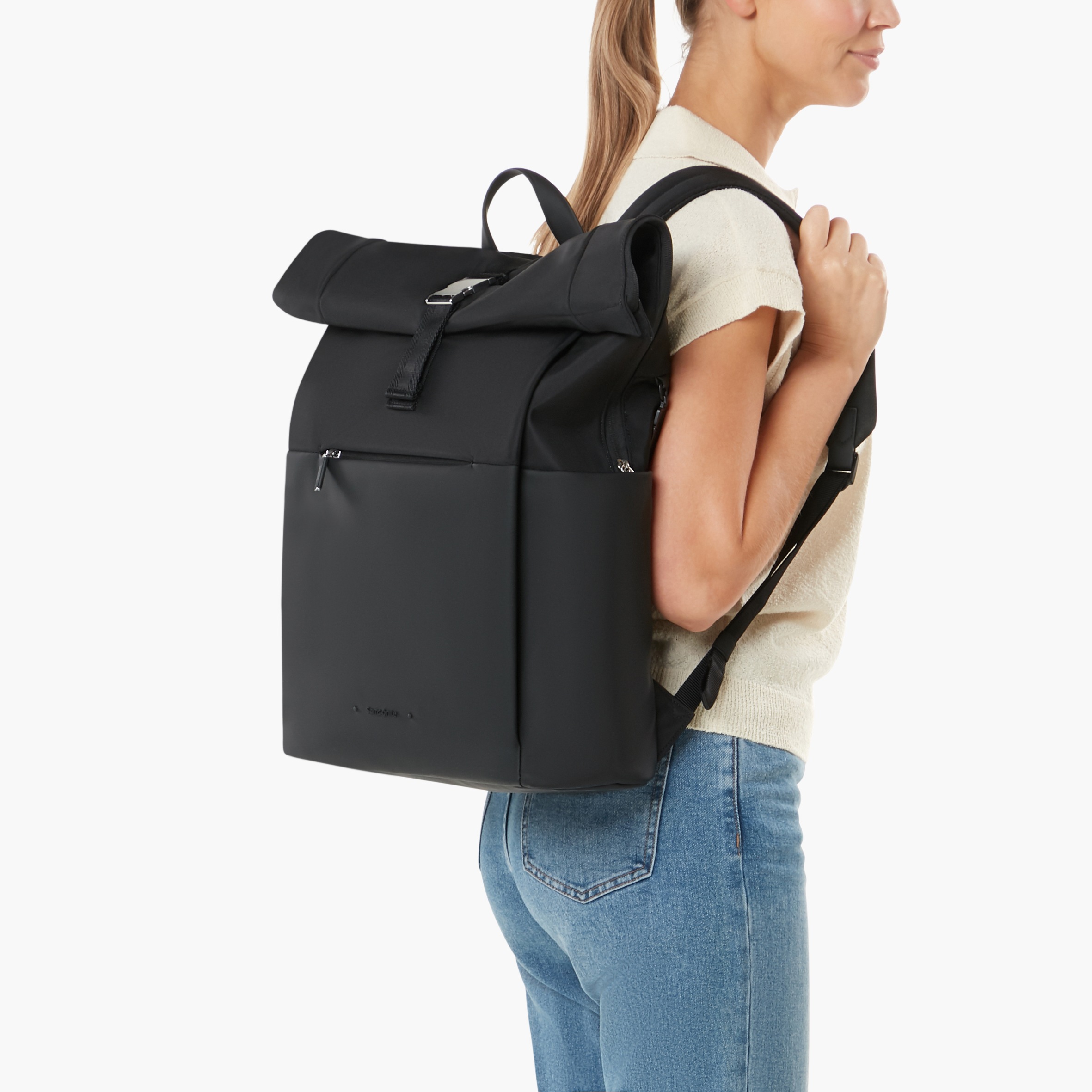 Samsonite Notebookrucksack »4PACK« Unisex Rolltop-Rucksack, Überschlag mit Klippverschluss