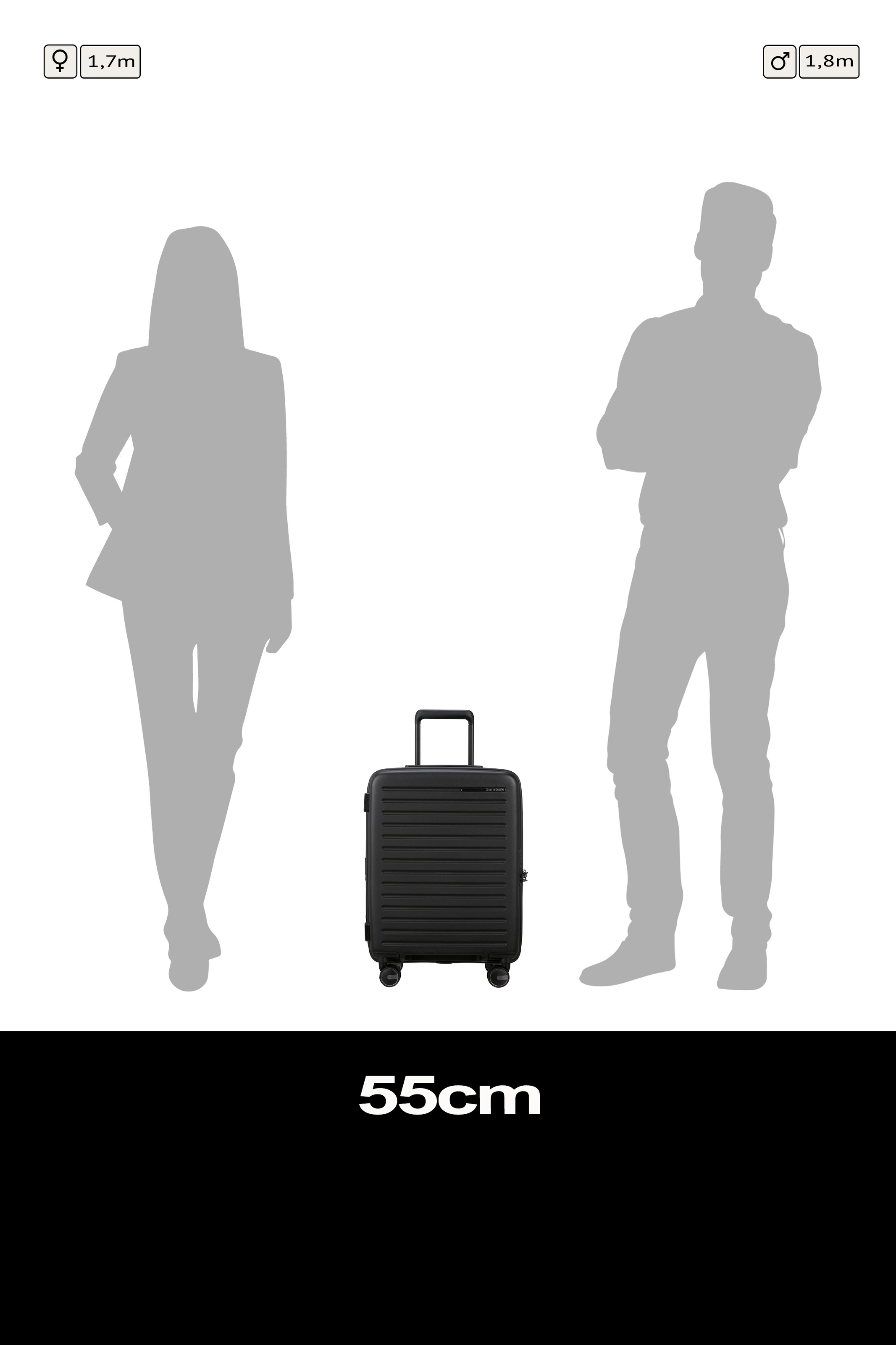 Samsonite Hartschalen-Trolley »RESTACKD« 39 l 4 Rollen mit fester Trennwand und verstellbaren Packgurten