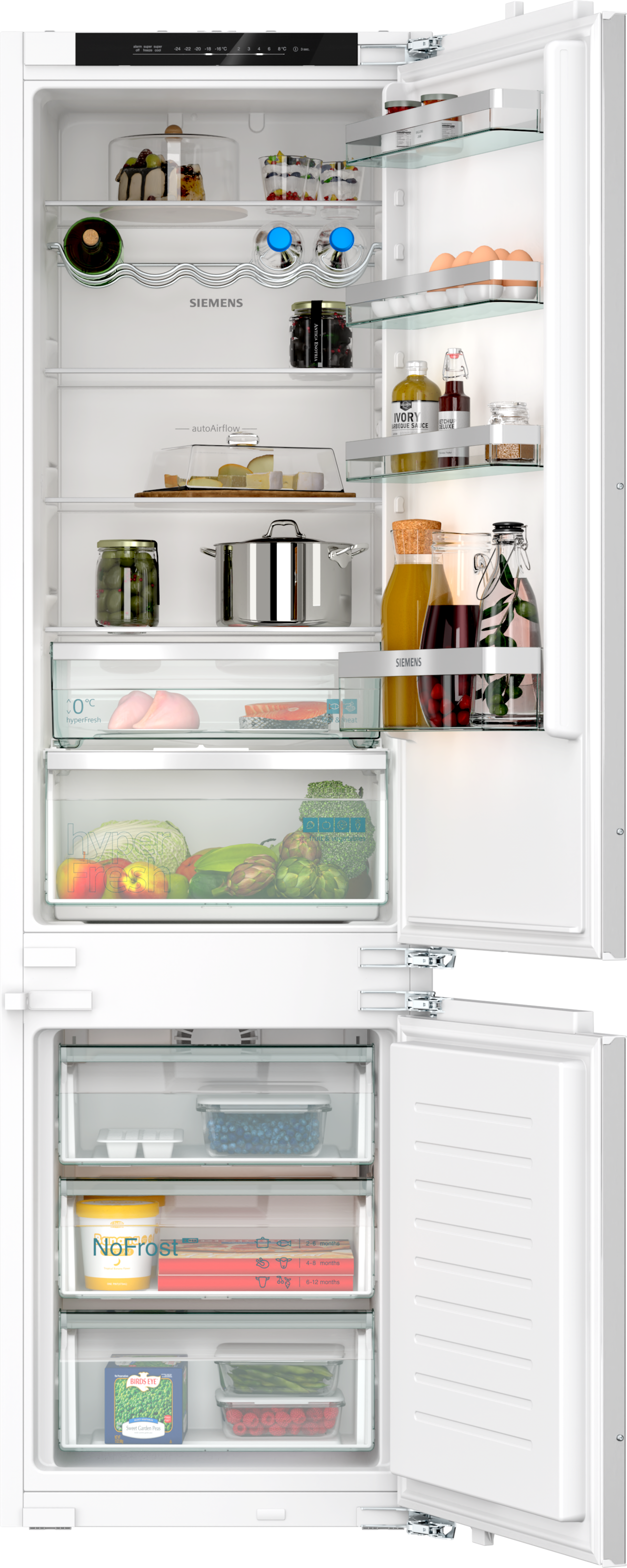 SIEMENS Einbaukühlgefrierkombination iQ300 "KI96NVFD0" 193,5 cm hoch 55,8 cm breit No Frost: nie wieder Abtauen