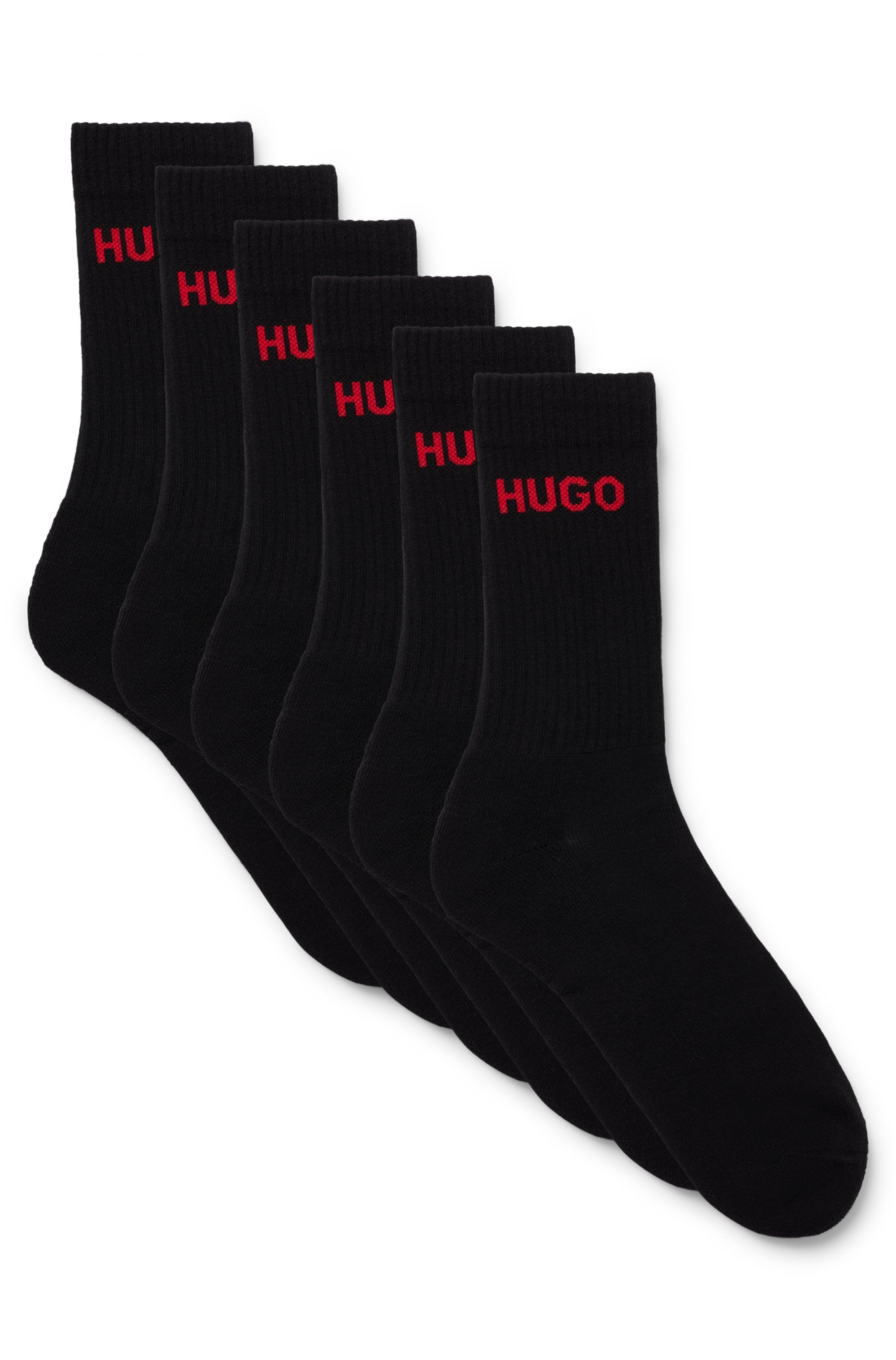 HUGO Underwear Socken »6P QS RIB LOGO CC«, (Packung, 6 Paar, 6er Pack), mit eingestricktem HUGO Logo