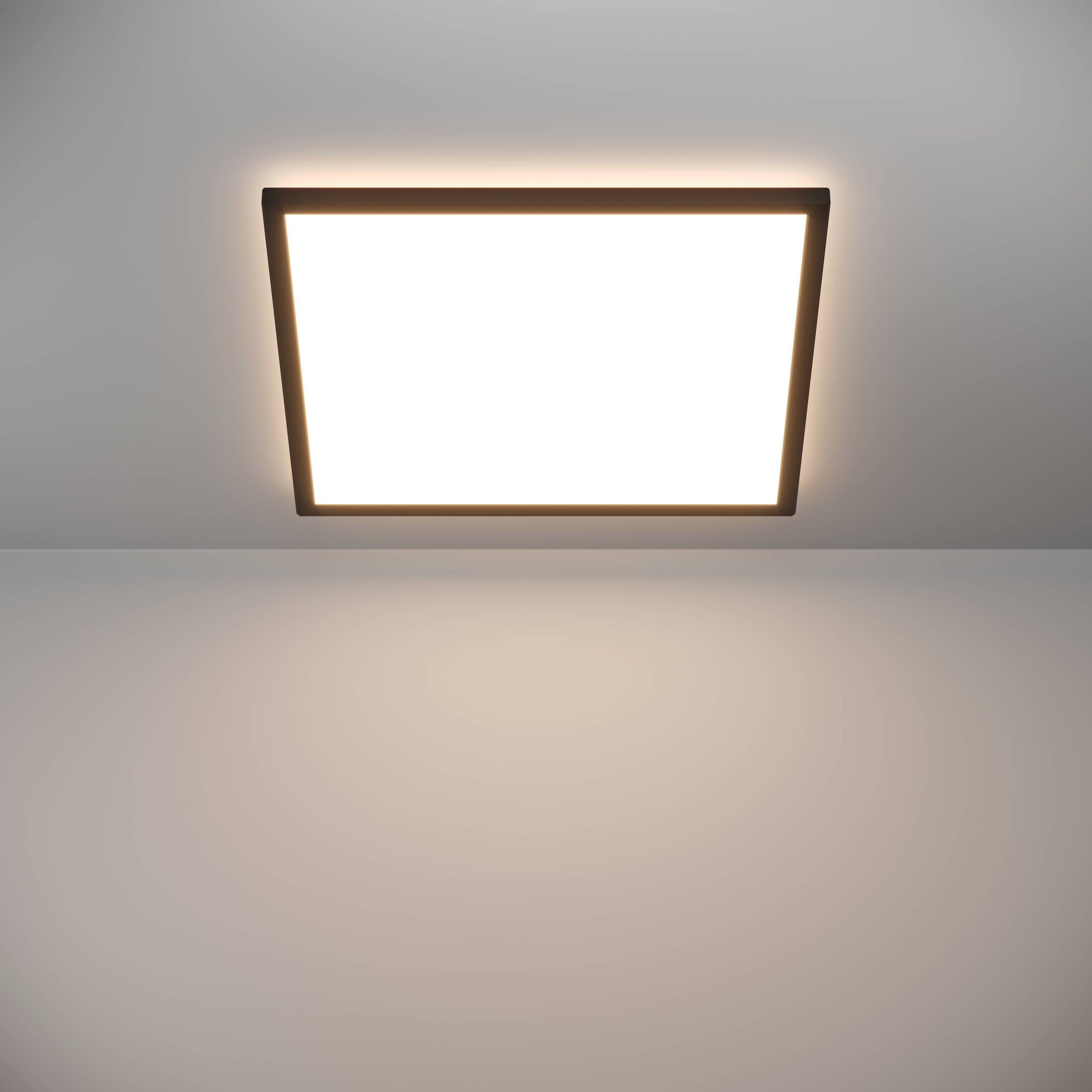 EGLO Deckenleuchte »Rovito-R Deckenlampe, Deckenbeleuchtung, Badlampe, Kunststoff, IP44« LED-Modul 1 Stk. Kaltweiß | Neutralweiß | Warmweiß Wand-/Deckenleuchte - L50 x B50 x H3,2 cm - schwarz - 17W inkl.