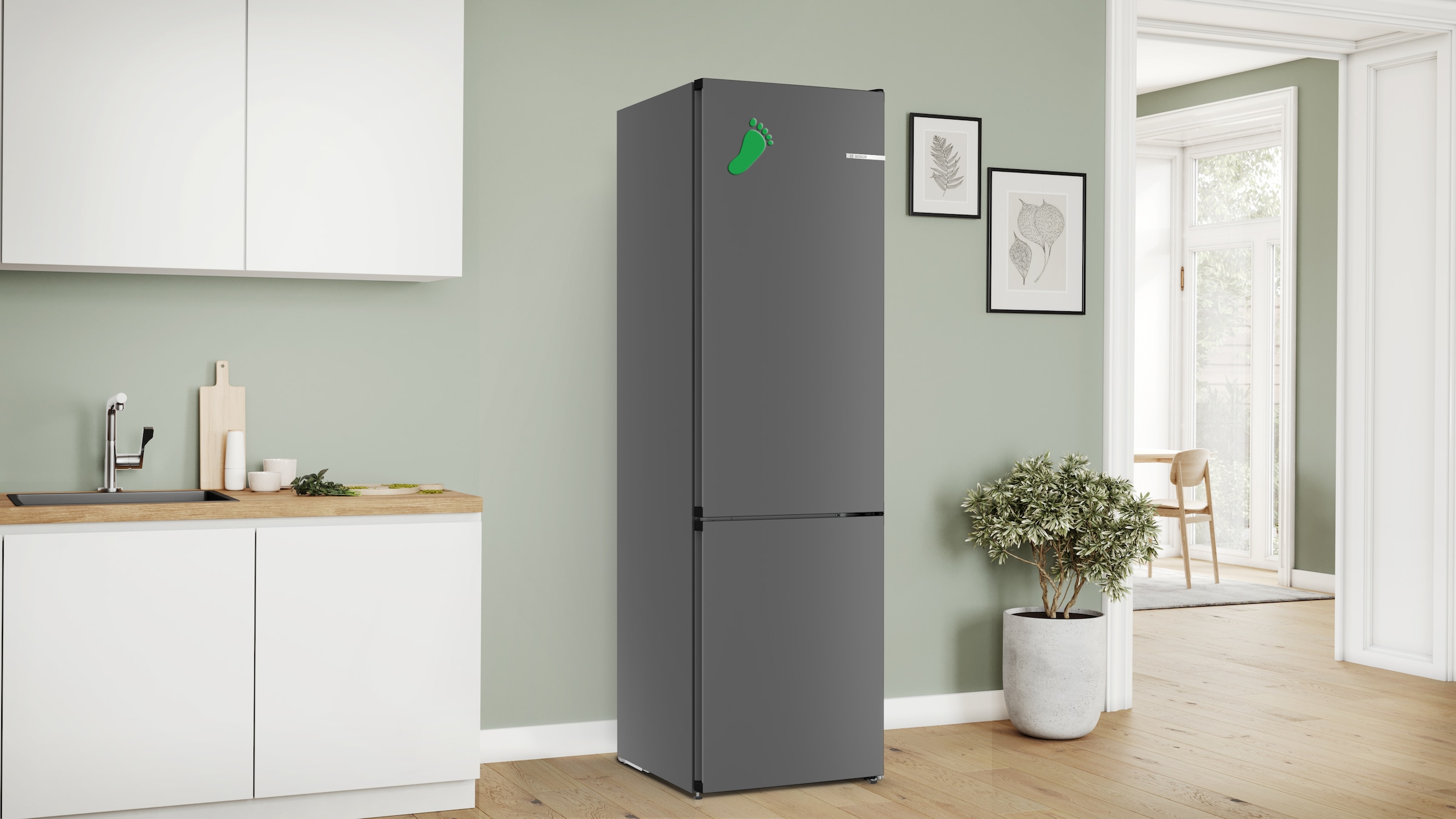 BOSCH Kühl-/Gefrierkombination Serie 4 »KGN39OCAF«, Green Collection: produziert mit CO₂ reduzierten Materialien