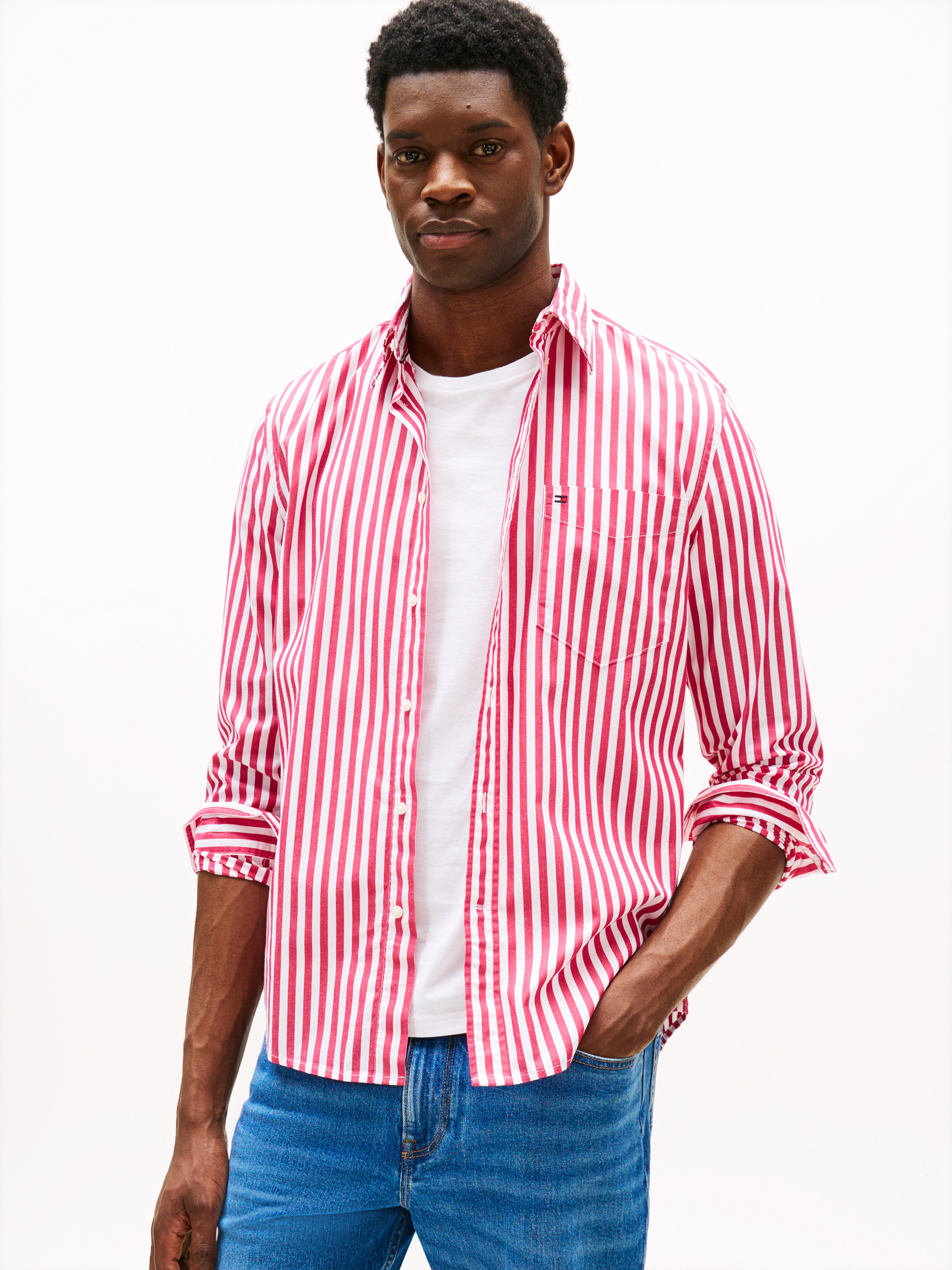 Tommy Hilfiger Langarmhemd »FLEX POPLIN BOLD STRIPE SHIRT«