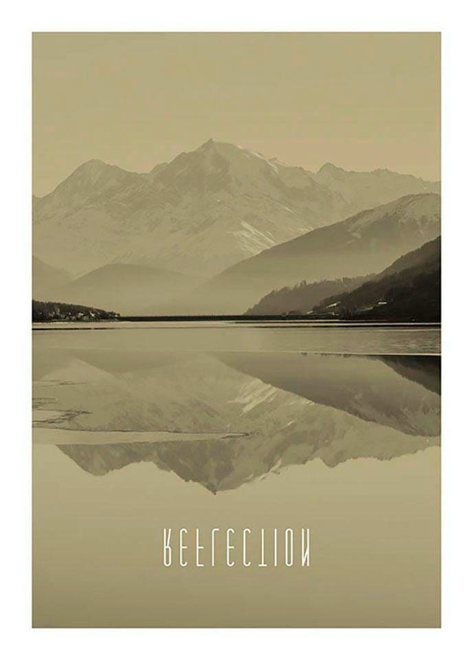 Komar Bild »Word Lake Reflection Sand«, Natur, (1 St.), Wandbild zur Dekoration - ohne Rahmen