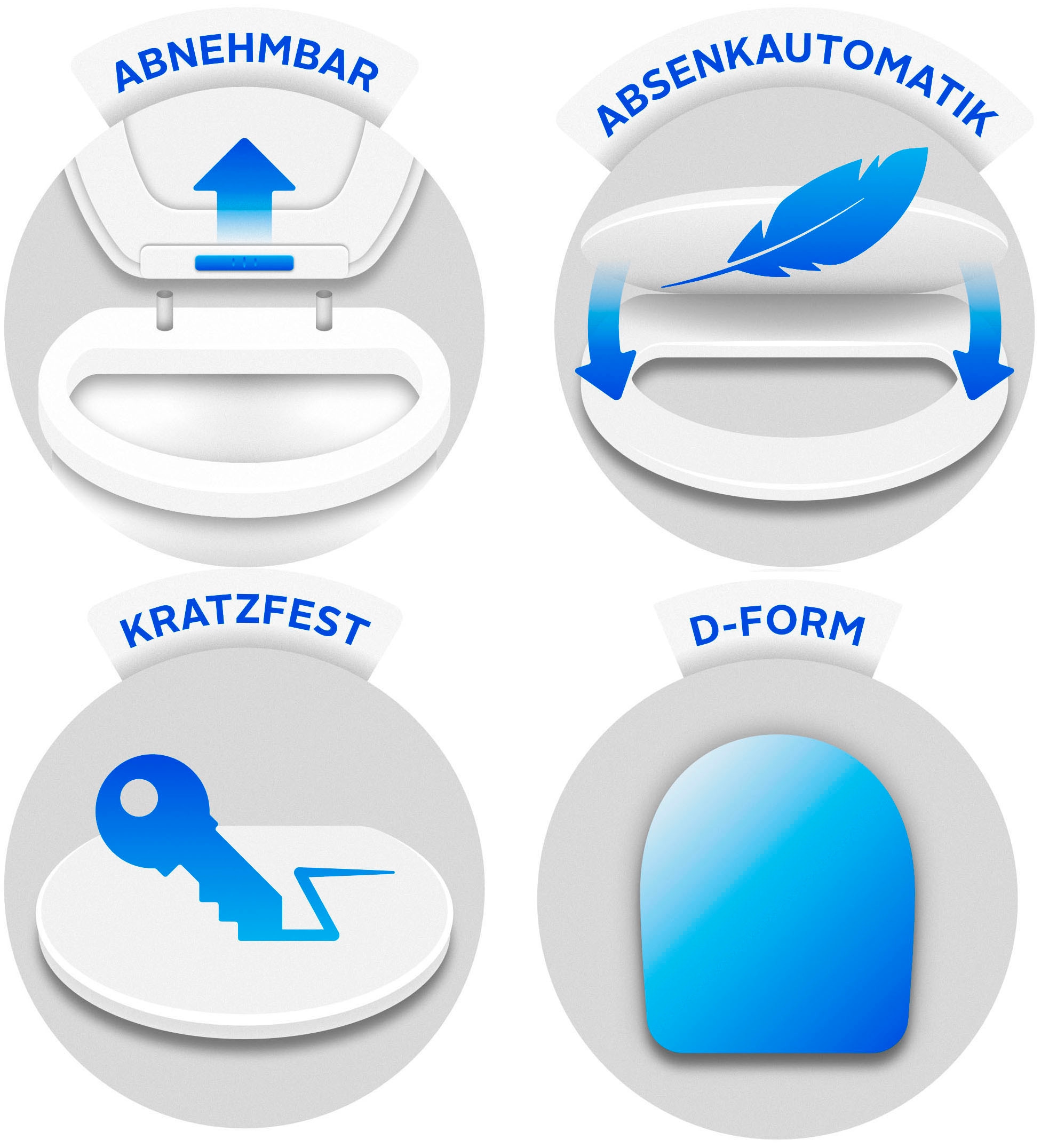WENKO WC-Sitz »Exclusive Nr. 4« weiß Matt, aus antibakteriellem Duroplast