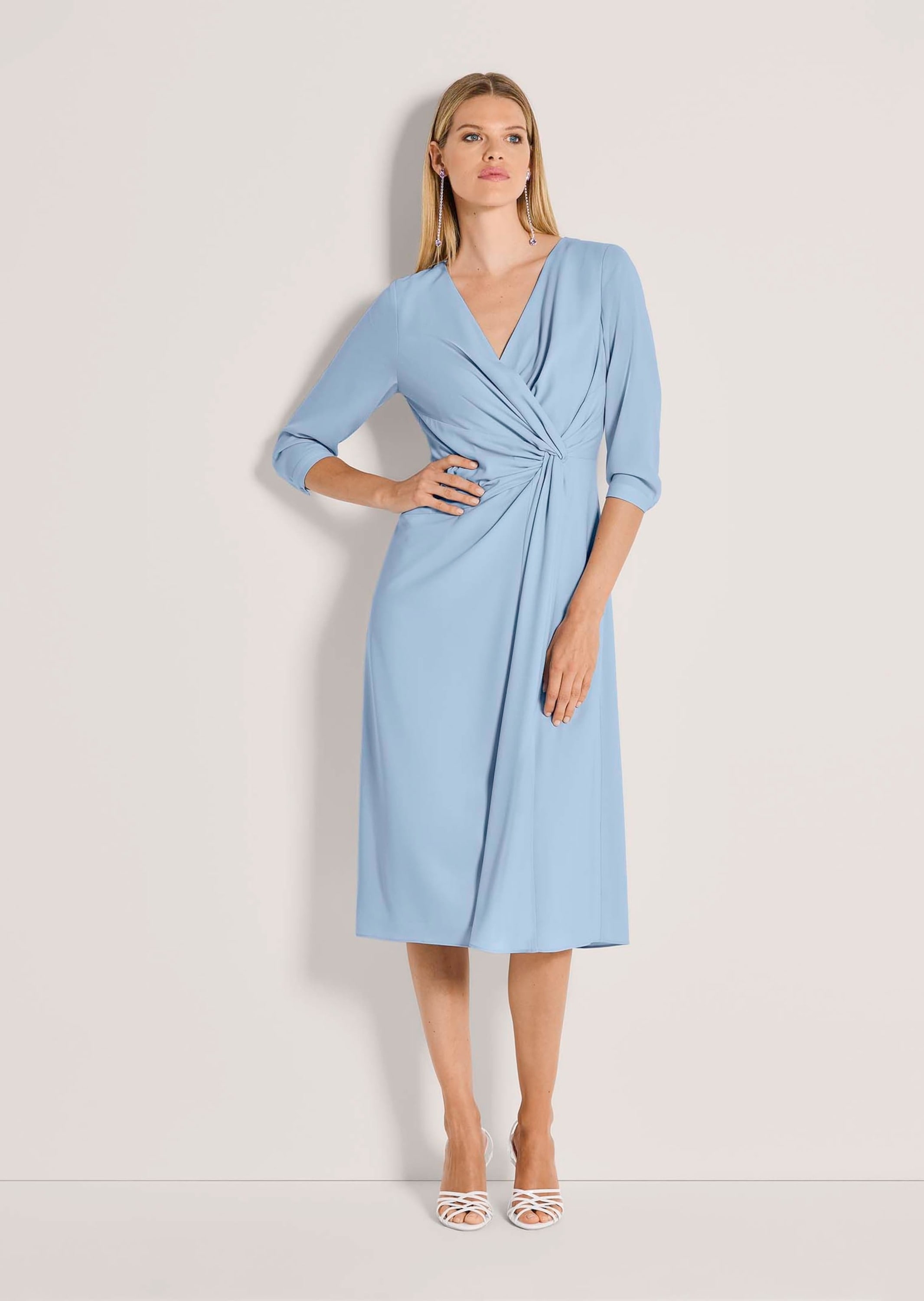 MADELEINE Midikleid »Wickelkleid Midikleid mit eleganter Drapierung« Kleid in Wickeloptik