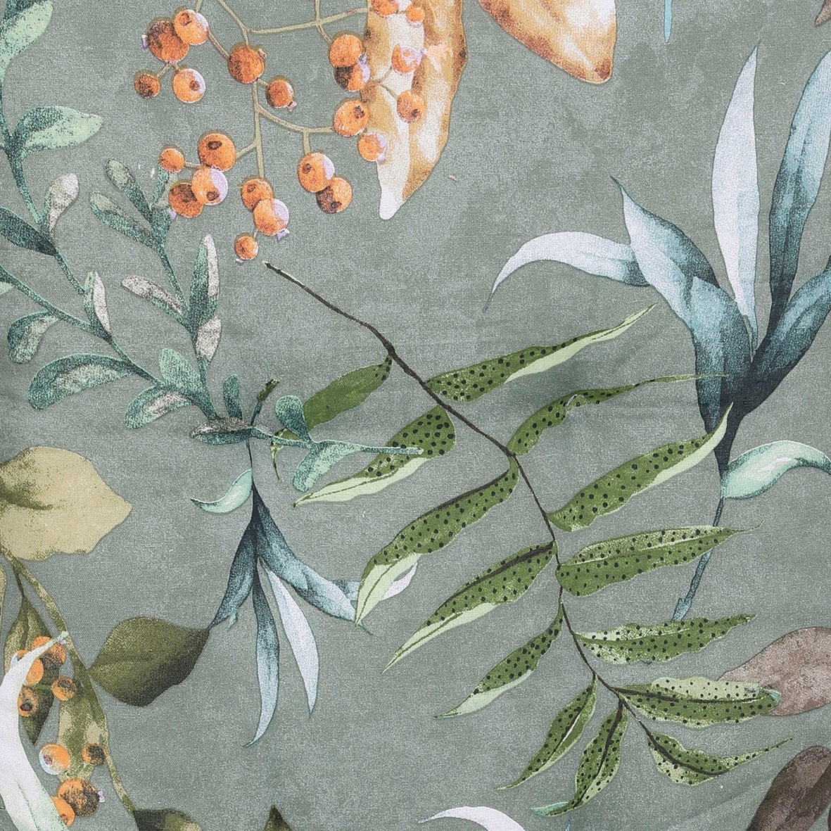 GO-DE Sesselauflage Blätter / Beeren grün - Maße BxLxH ca.: 50 cm x 100 cm x 7 cm