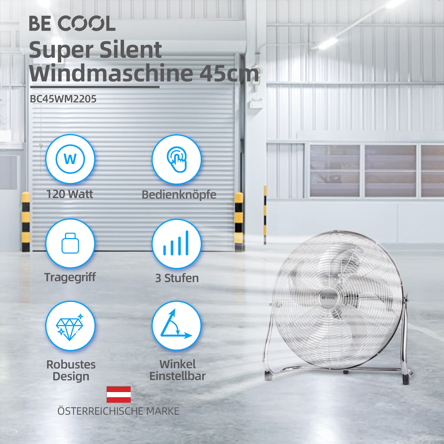 be cool Windmaschine »BC45WM2205«, 45 cm Durchmesser