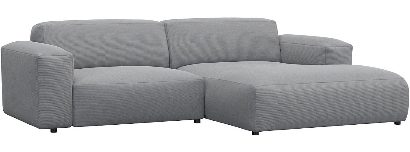 FLEXLUX Ecksofa »Lucera Chaislongue rechts oder links, L-Form, bequem«, modern & anschmiegsam, Kaltschaum, Stahl-Wellenunterfederung