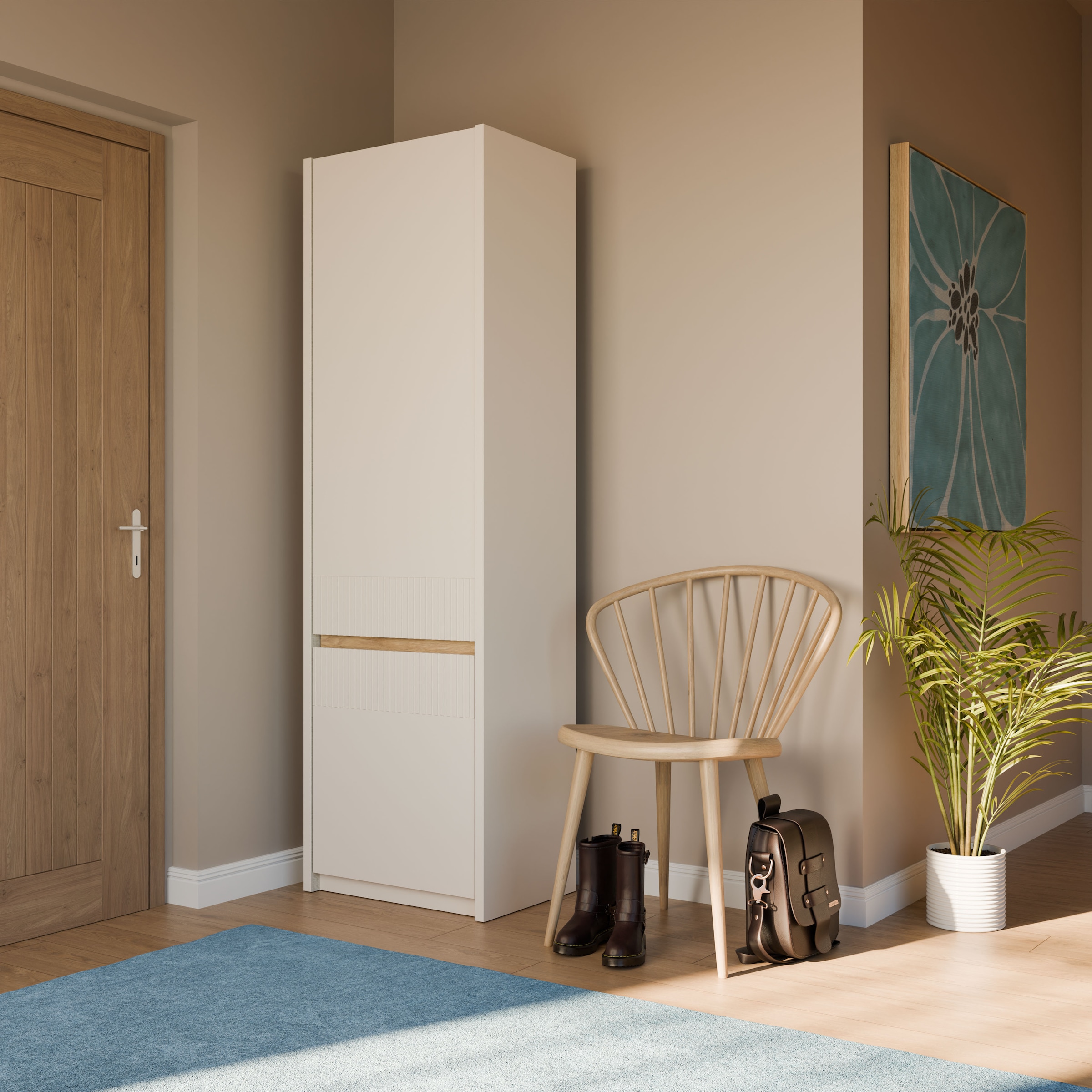 FORTE Drehtürenschrank »Oak Squere« B/H/T 60,6/197,4/41,7 cm/ Softclose, inklusive Beleuchtung