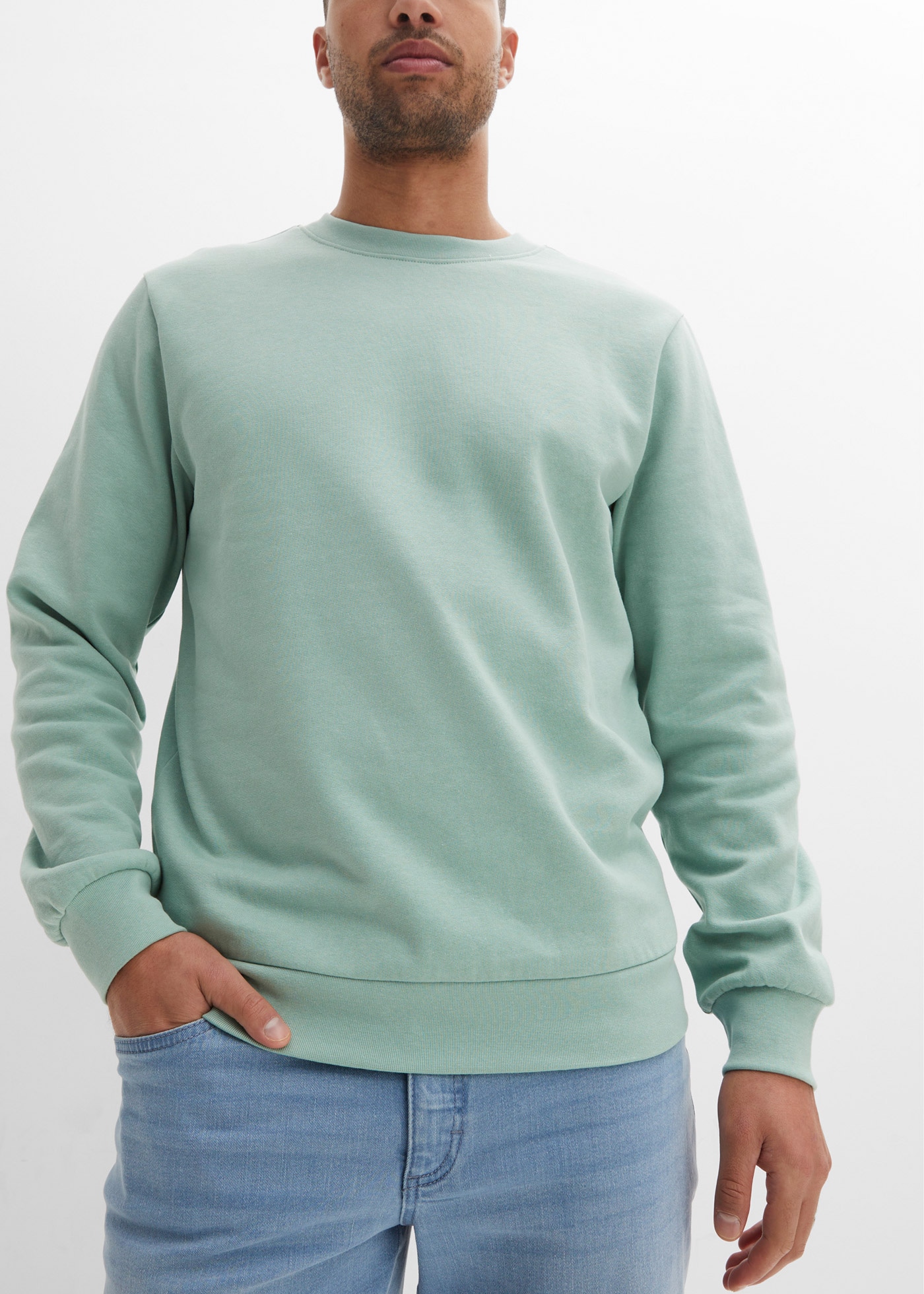 bonprix Sweatshirt »Sweatshirt«, Regular Fit, mit Rundhalsausschnitt, weich angeraute Innenseite
