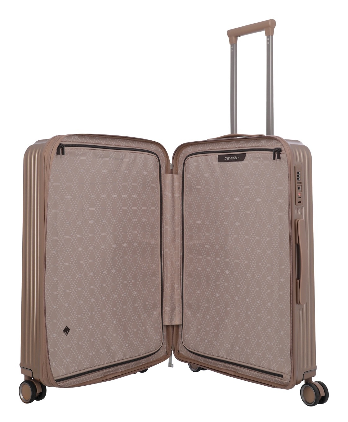 travelite Hartschalen-Trolley »PAROS Reisekoffer Hartschale« 63 l 4 Rollen Kreuzspanngurten – robustes ABS-Reisegepäck