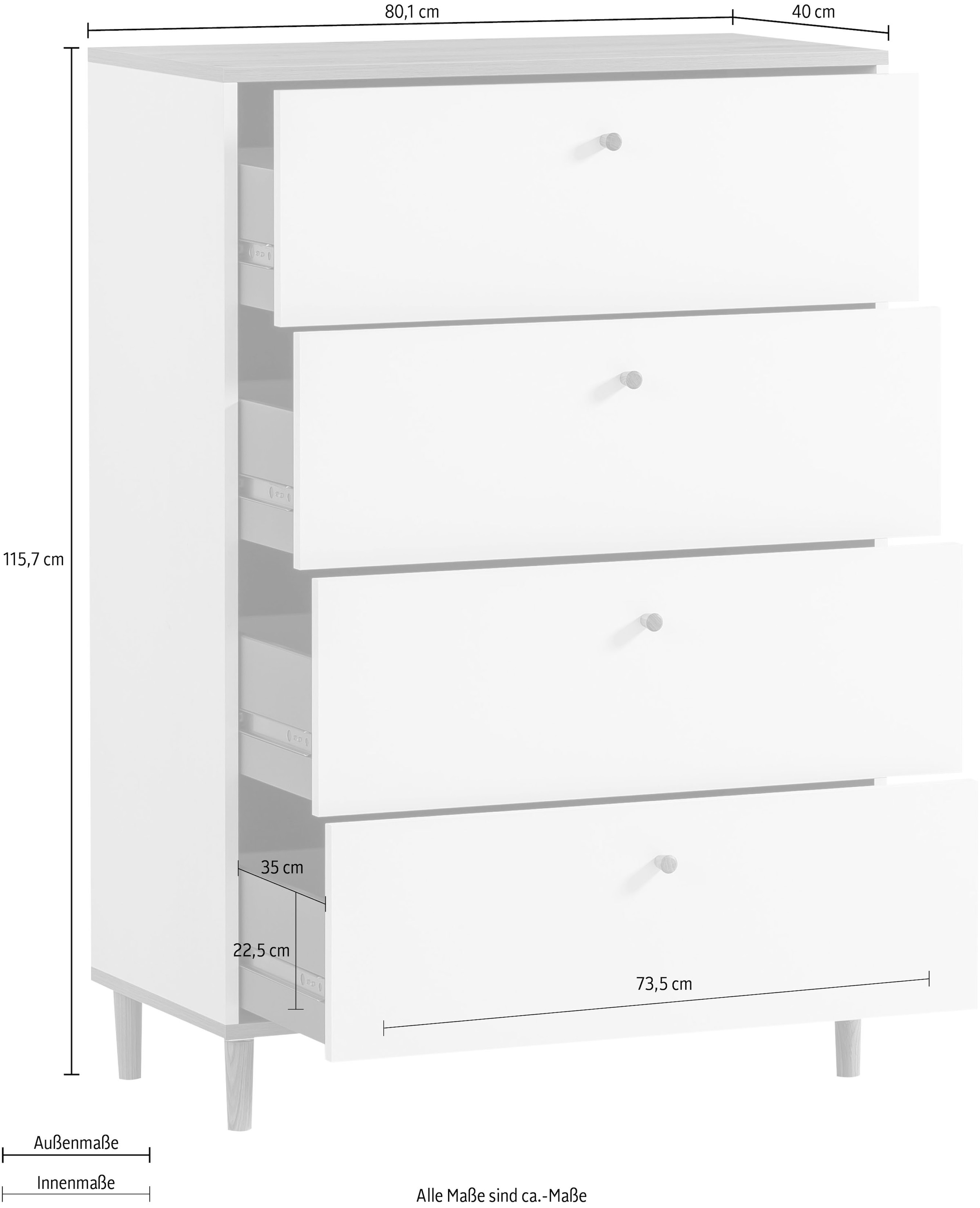 Schildmeyer Kommode »Hilda« 4 Schubladen