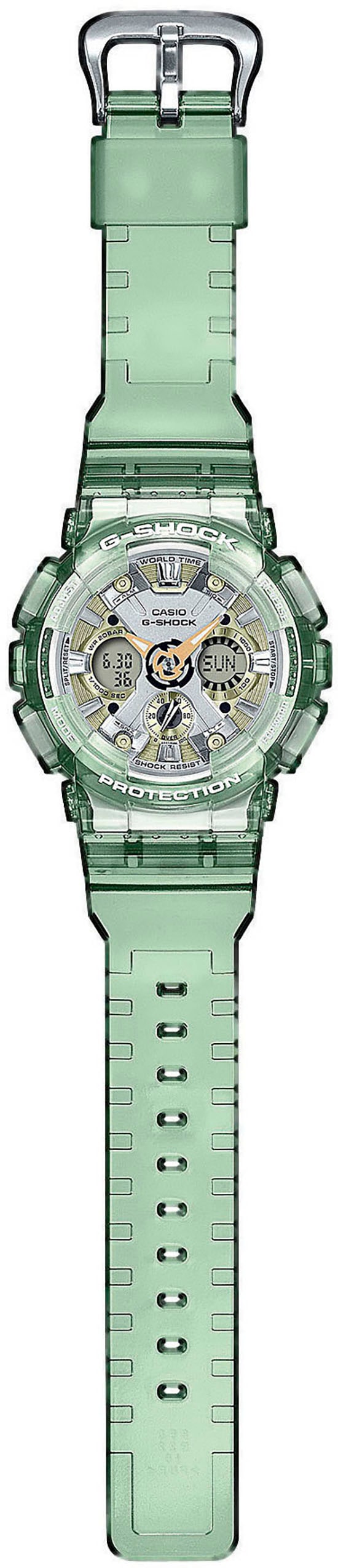 CASIO G-SHOCK Chronograph »GMA-S120GS-3AER«, Quarzuhr, Armbanduhr, Damen, Herren, digital, bis 20 bar wasserdicht