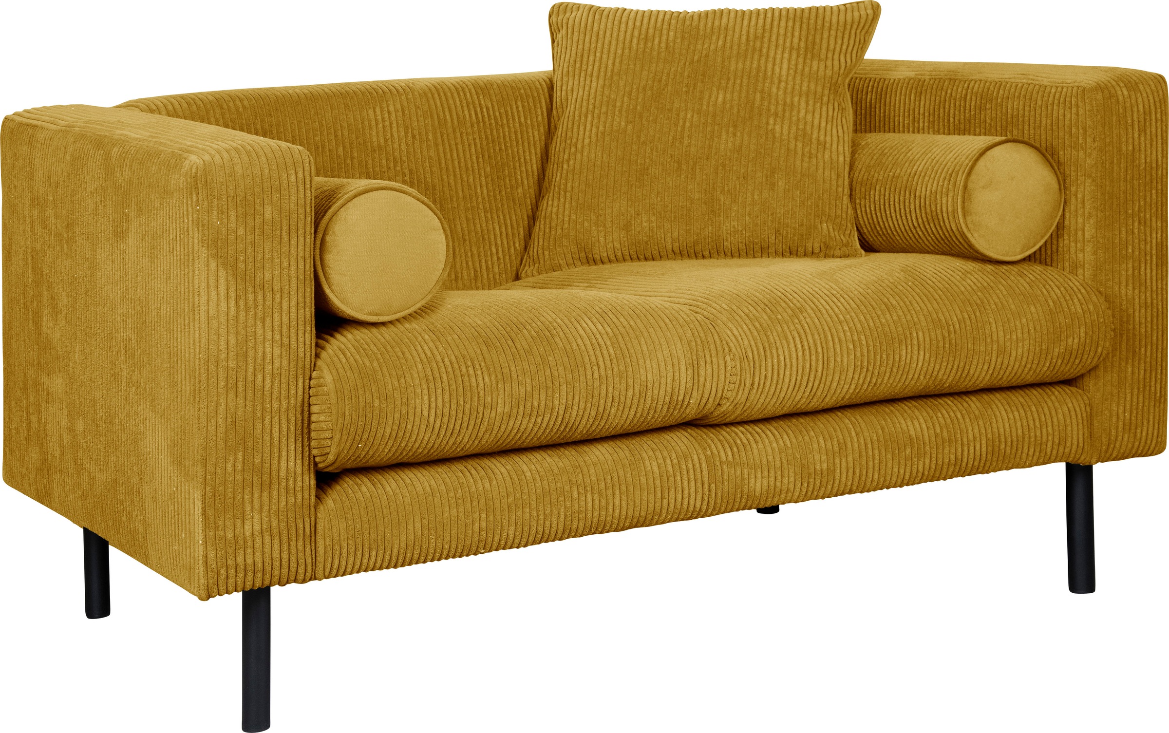 Guido Maria Kretschmer Home&Living 2-Sitzer »Lillibeth Designsofa mit Wellenunterfederung, Maße B/T/H: 155/74/83 cm«, Zierkissen als Wendekissen, in Samtoptik oder Cord
