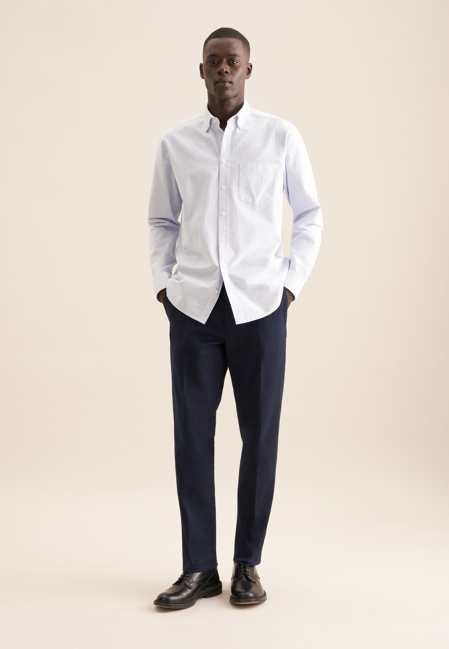 seidensticker Businesshemd Regular 1/1 Button-Down-Kragen Gestreift