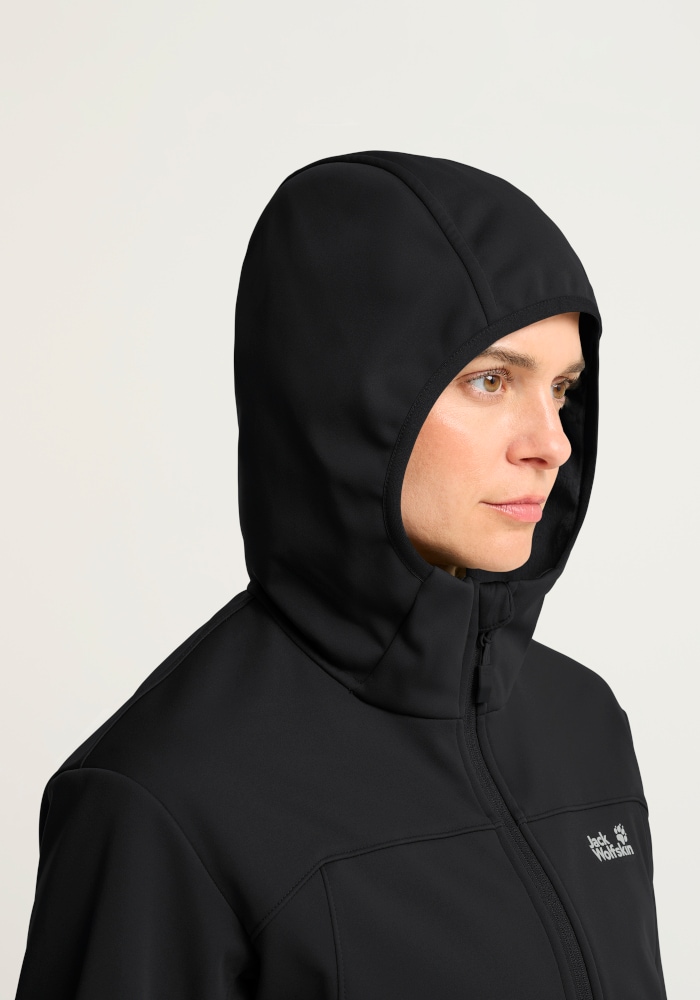 Jack Wolfskin Softshelljacke »WINDHAIN 2 HOODY W« wasserabweisend, windabweisend, wärmeisolierend