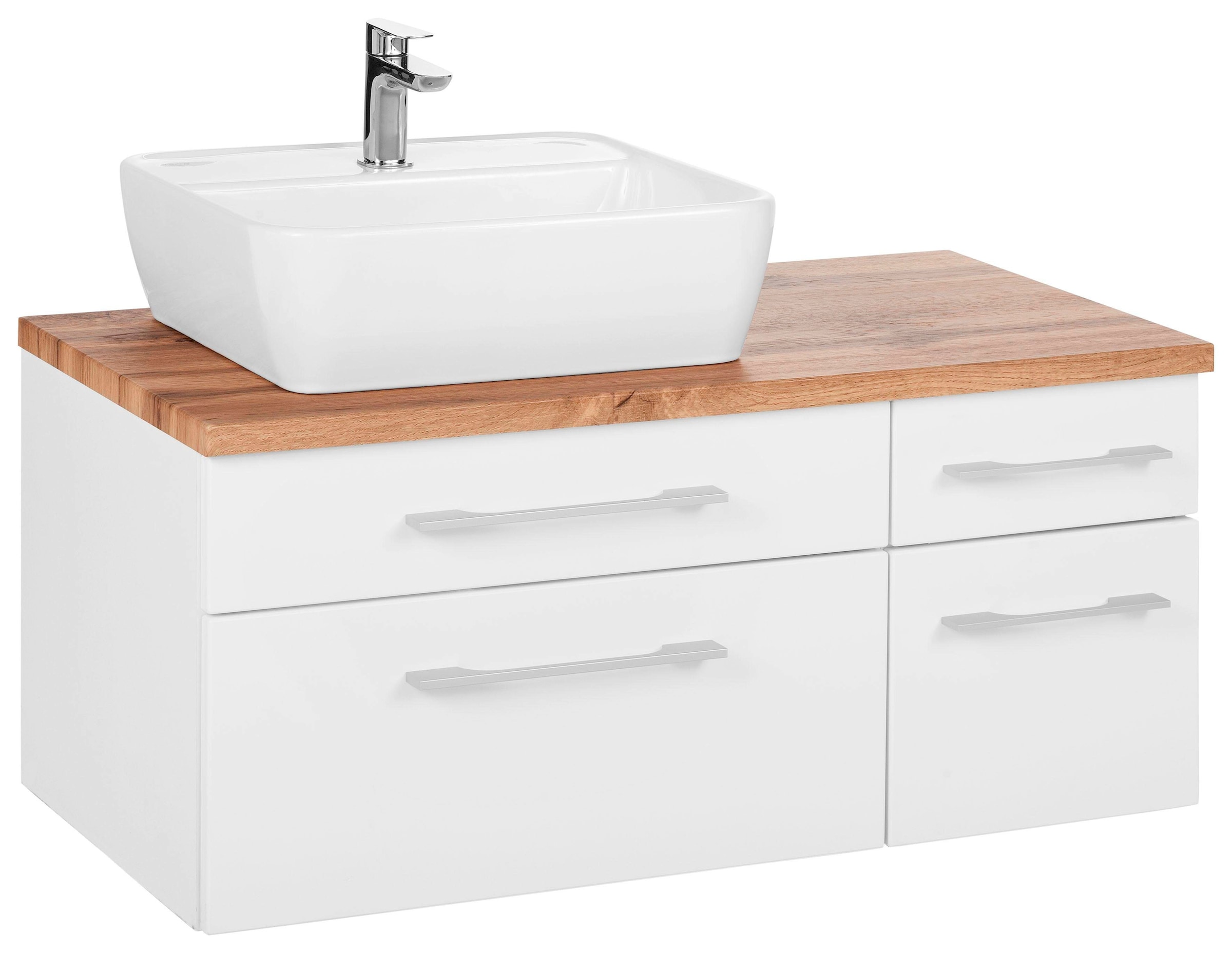 welltime Waschbeckenunterschrank »Davos« Badmöbel, Waschtisch inkl. Waschbecken, Breite 90 cm