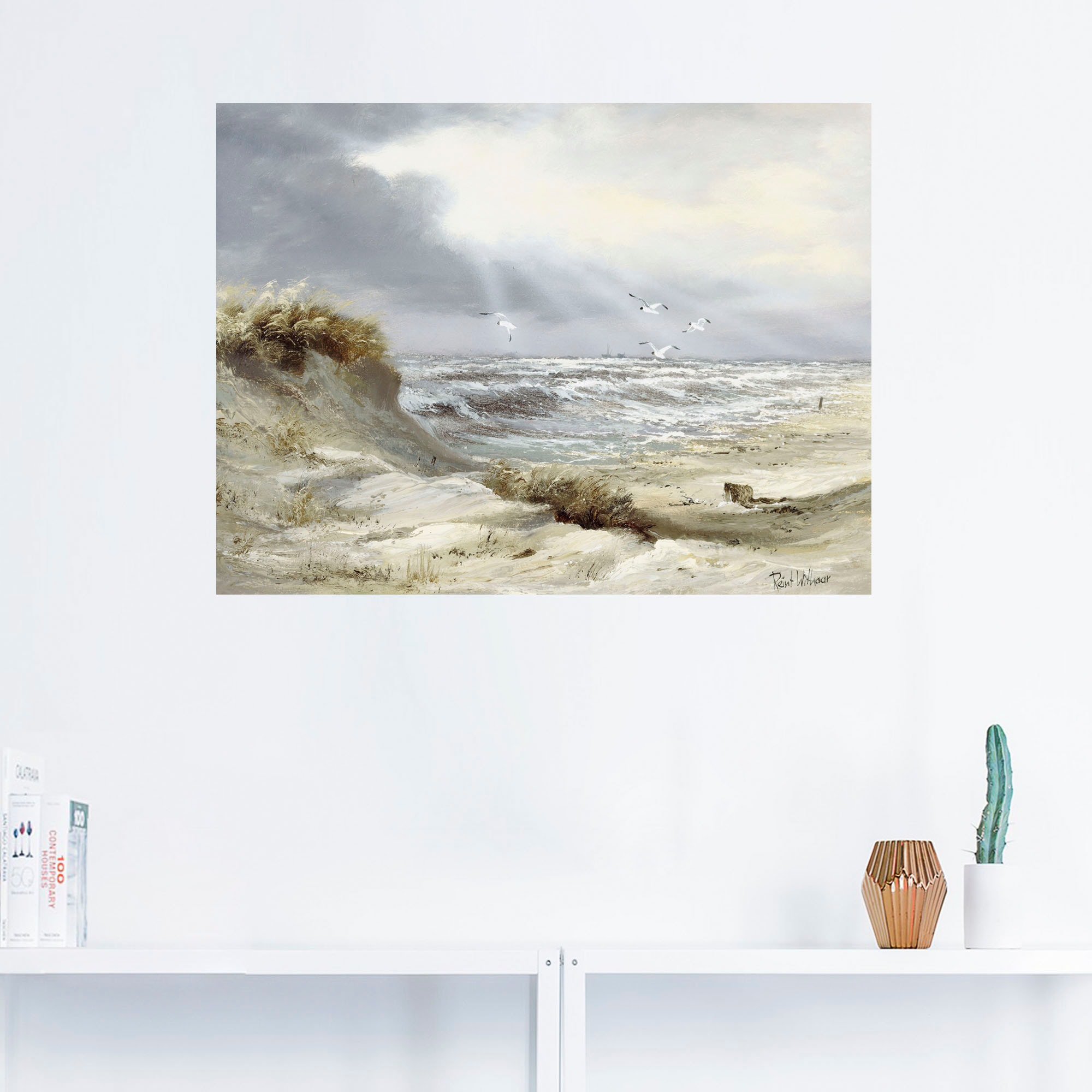 Artland Wandbild »Dünen an der stürmischen See«, Küste, (1 St.), als Leinwandbild, Poster, Wandaufkleber in verschied. Größen