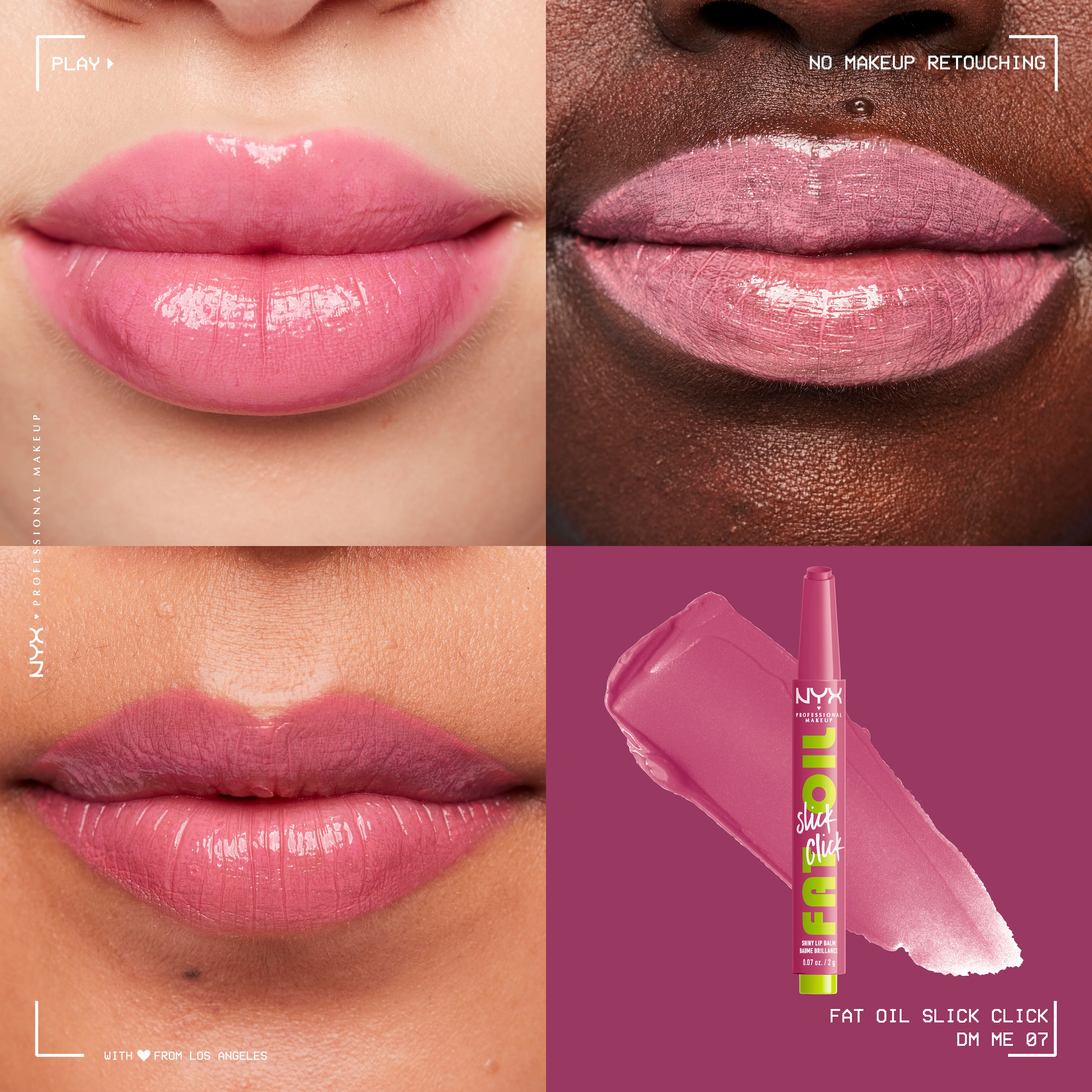 NYX Lippenstift »NYX Professional Makeup Fat Oil Slick Click DM Me«, mit natürlichen Inhaltstoffen