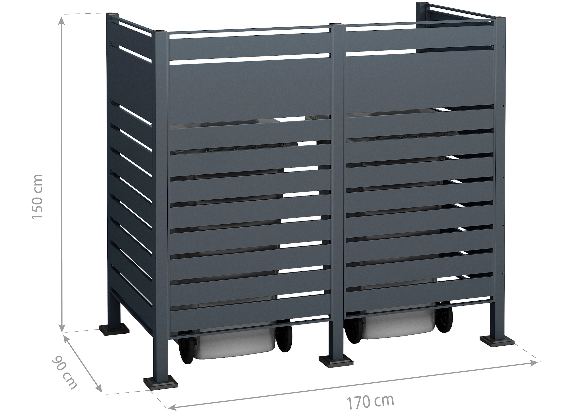 WESTMANN Mülltonnenbox »Planum«, Platz für 2 Mülltonnen je 240 L