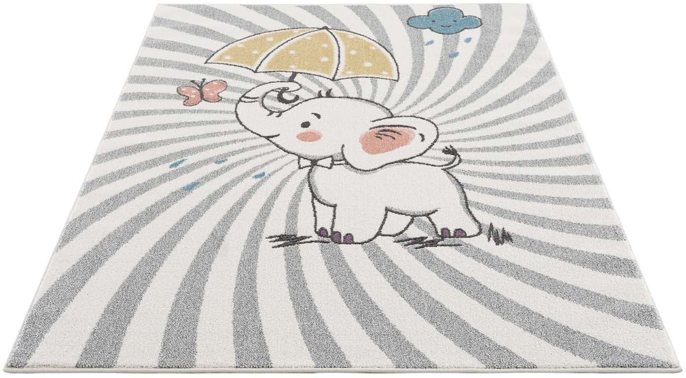 Carpet City Kinderteppich »Anime9388«, rechteckig, Spielteppich, Elefant, Weicher Flor, Pflegeleicht, Kinderzimmer
