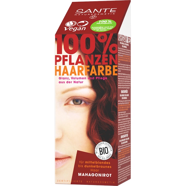SANTE Haarfarbe »Pflanzenhaarfarbe mahagonirot« mit 3 Jahren XXL Garantie