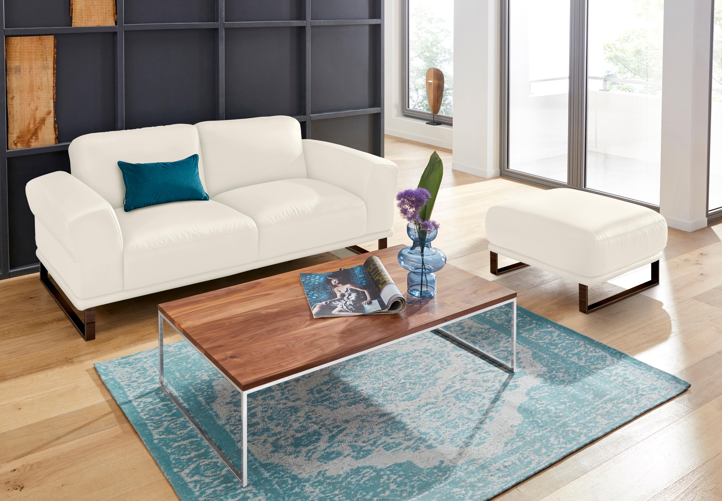 W.SCHILLIG Hocker »montanaa« mit Metallkufen in Bronze pulverbeschichtet, Breite 71 cm