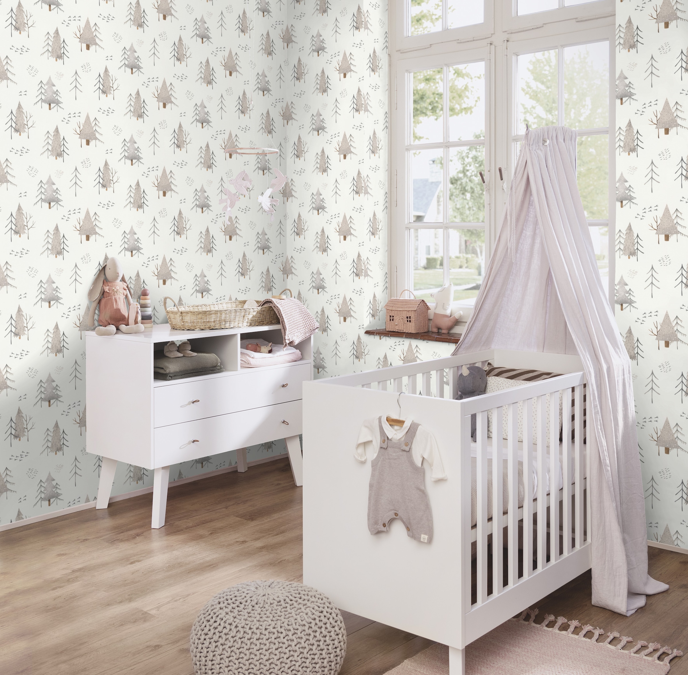 Rasch Kindertapete uni glatt