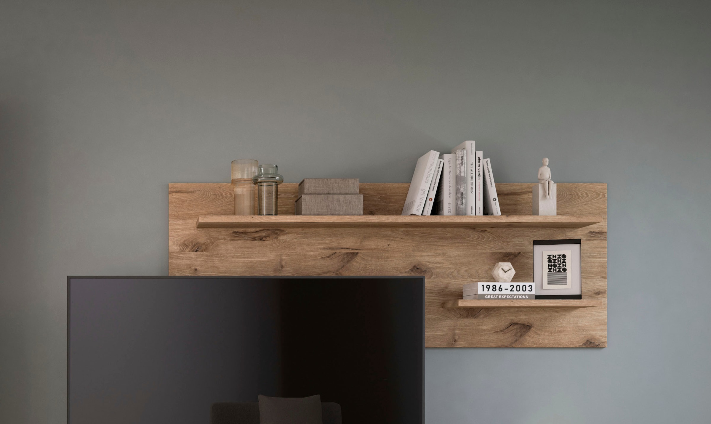 INOSIGN Wandboard »Silvestris, Breite 160 cm, 2 Ablageböden, inkl. Montagematerial«, (1 St.), Regal, Wandregal, Ablage, Wandpaneel, Ablageboard