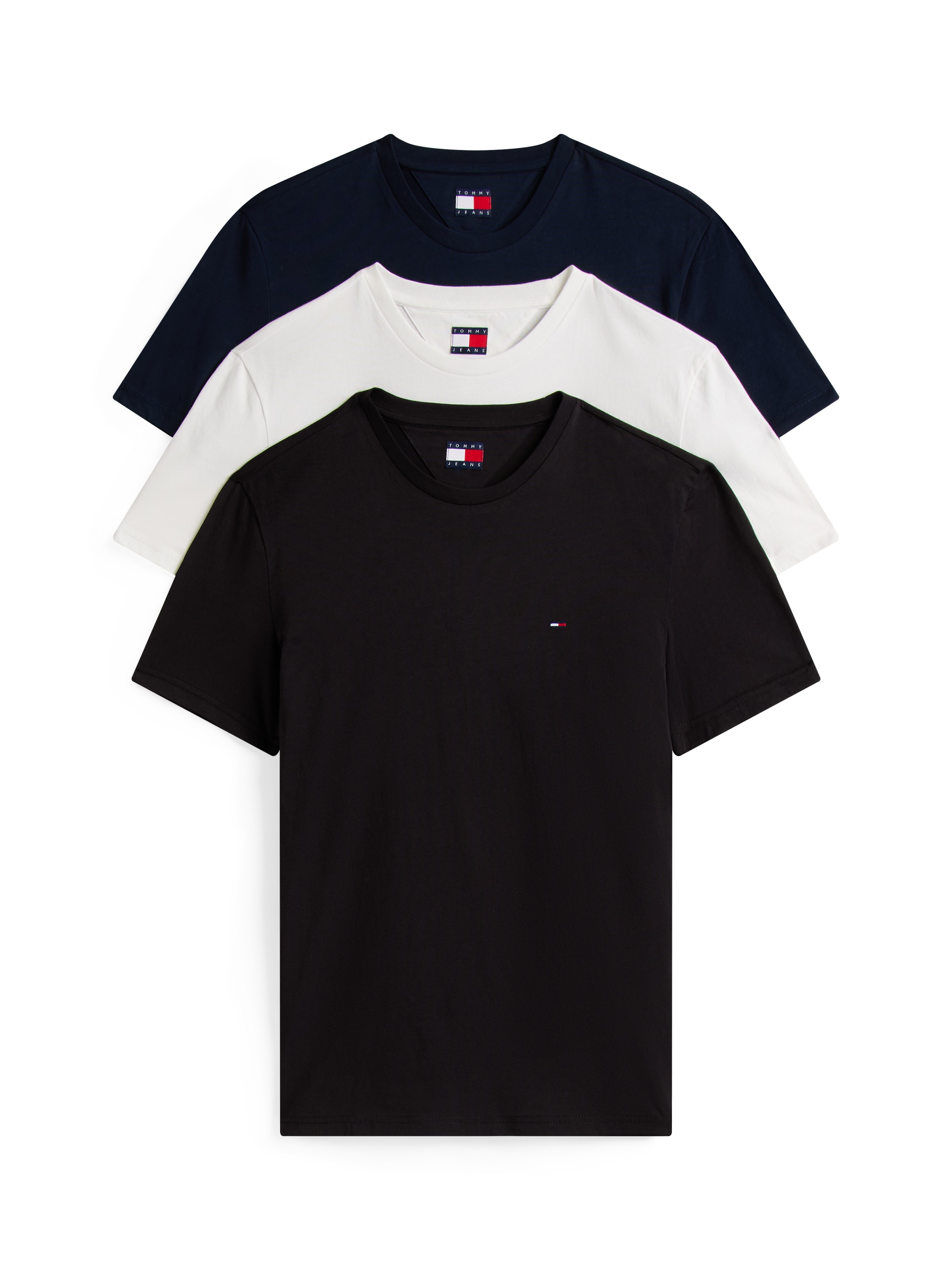 Tommy Jeans T-Shirt »TJM EXTRA SLIM 3 PACK« Packung, 3 Mit Rundhalsausschnitt