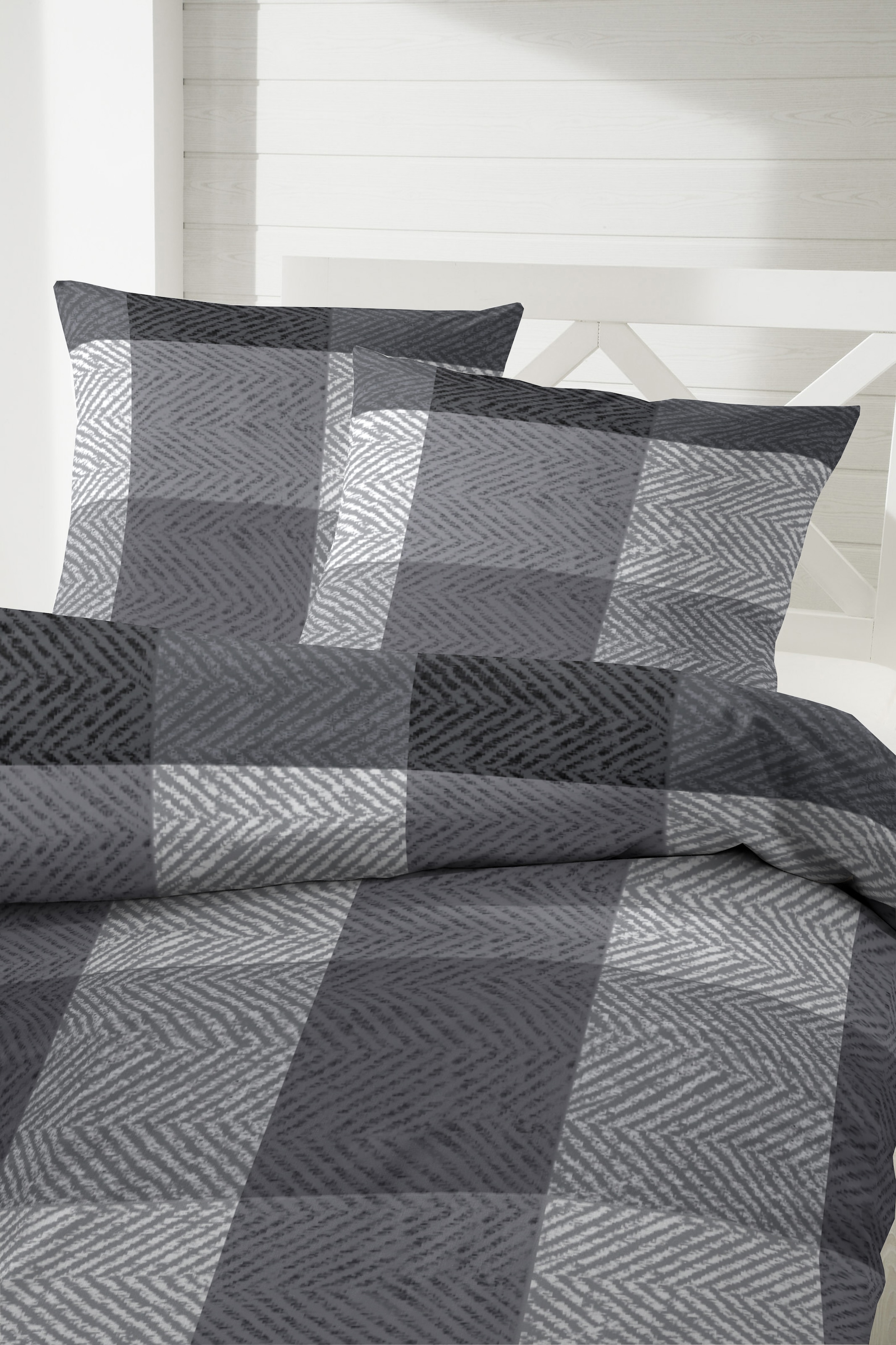 Primera Bettwäsche »Halbleinen-Bettwäsche« 3 tlg. mit Karomuster