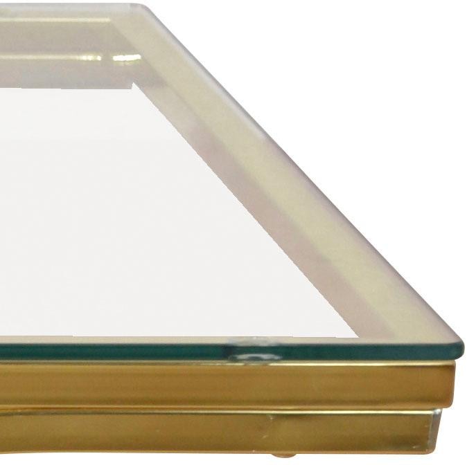 Home affaire Couchtisch »TOPSELLER!«, (Glastisch), Maße (B/T/H): (120/70/42), Gestell in Gold-Optik
