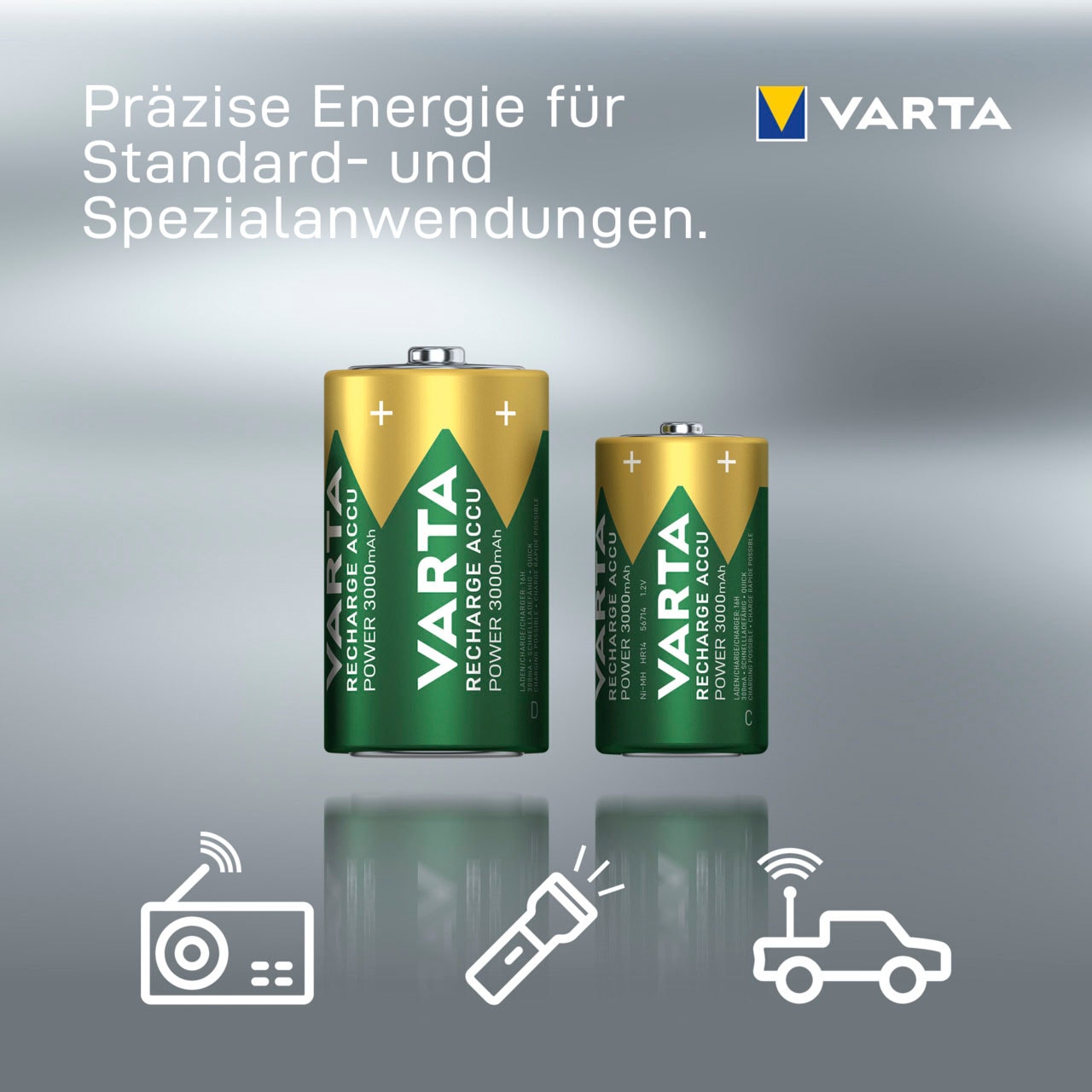 VARTA Akku »BATTERIE RECHARGEABLE AKKU C 3000MAH V«, Baby, 3000 mAh, 1,2 V
