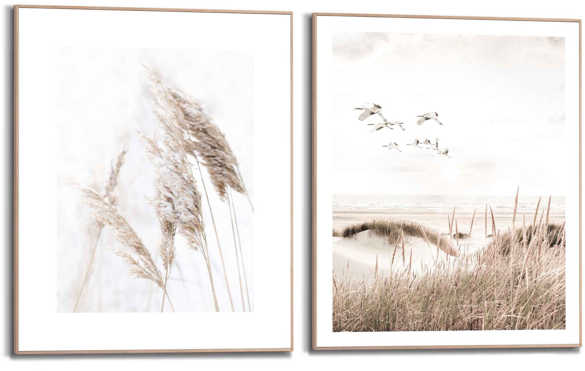 Reinders! Wandbild »Kraniche Strand - Natur - Botanisch - Freiheit« 2 Stk. tlg.