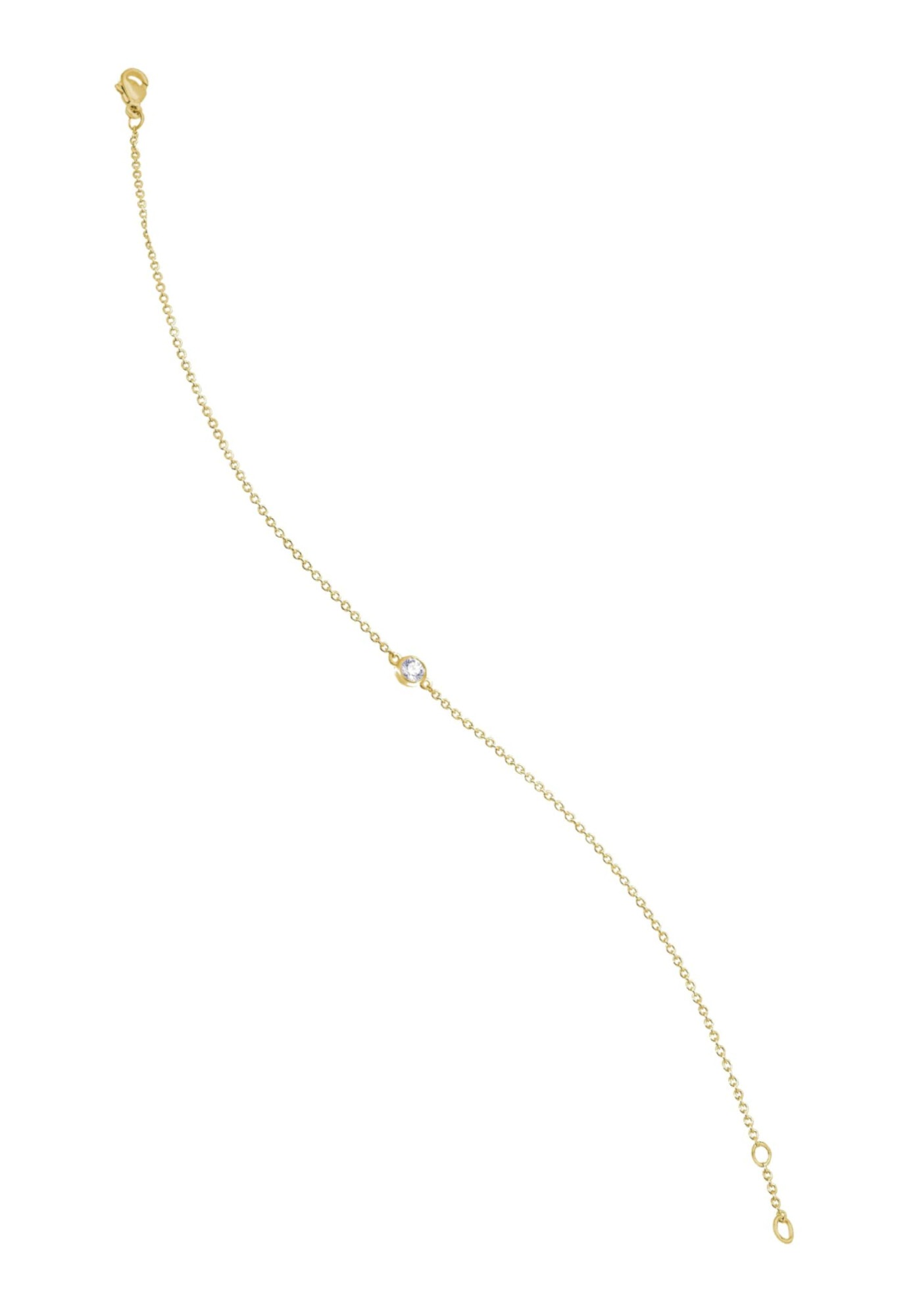ONE ELEMENT Goldarmband »0,04 ct Diamant Brillant Armband Rundankerkette aus 585 Gelbgold  19 cm«