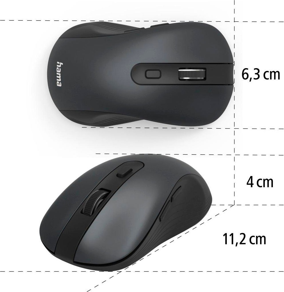 Hama Maus »Optische 6-Tasten-Multi-Device-Maus "MW-650", USB-A Bluetooth Maus«, Bluetooth