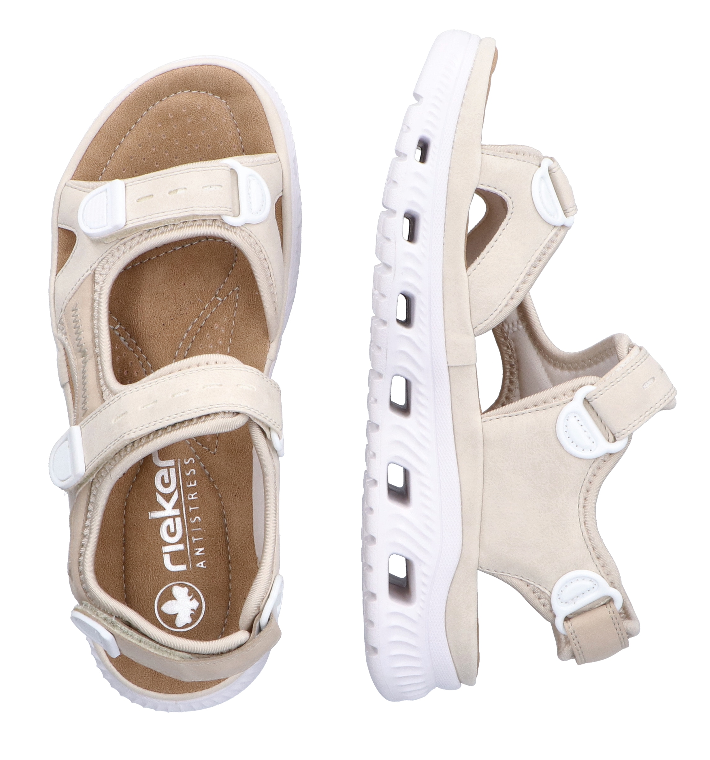 RIEKER Sport Sandale, Sommerschuh, Sandalette, Plateauabsatz, mit Klettriemchen
